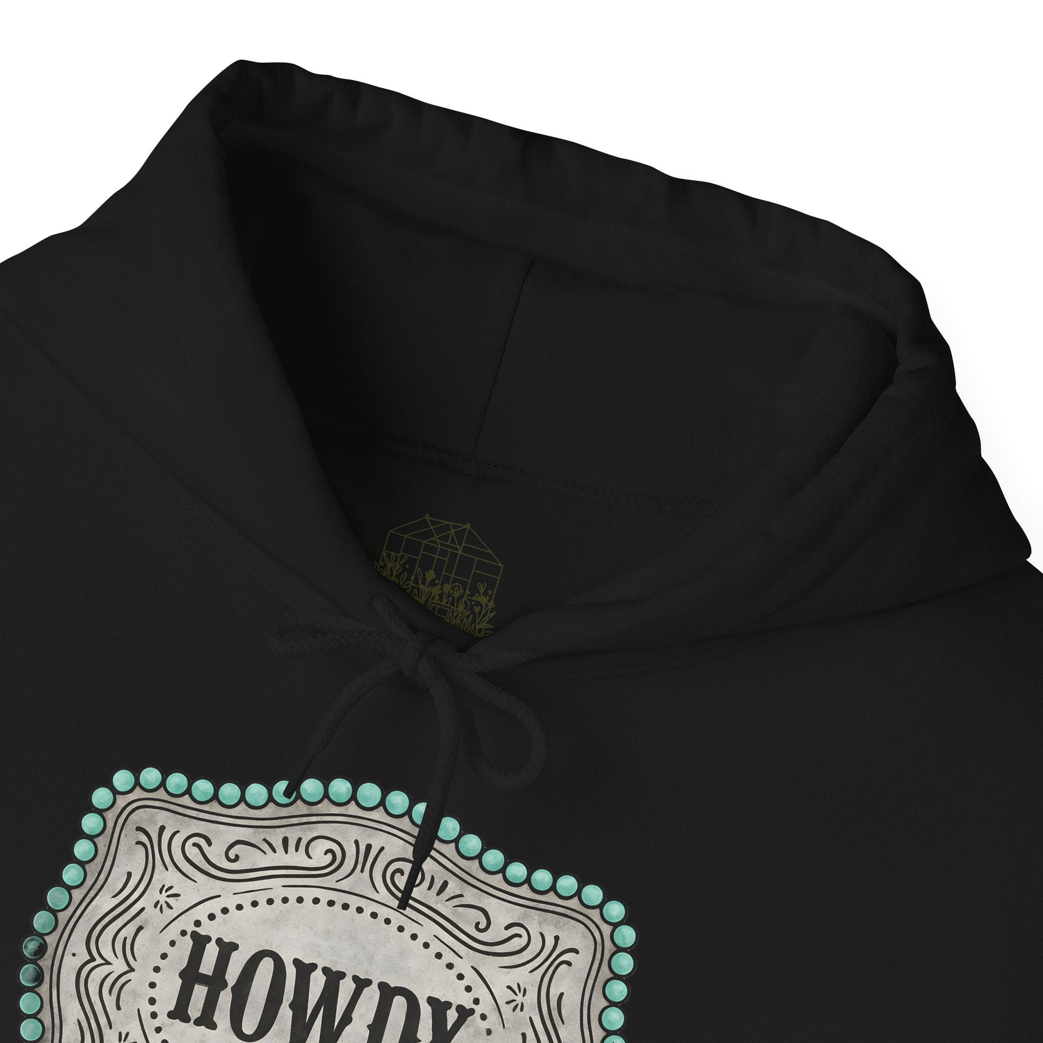 Howdy Turquoise Beaded Rodeo Belt Buckle Hoodie – Unisex Farmhouse Western Sweatshirt | Country Homestead Apparel