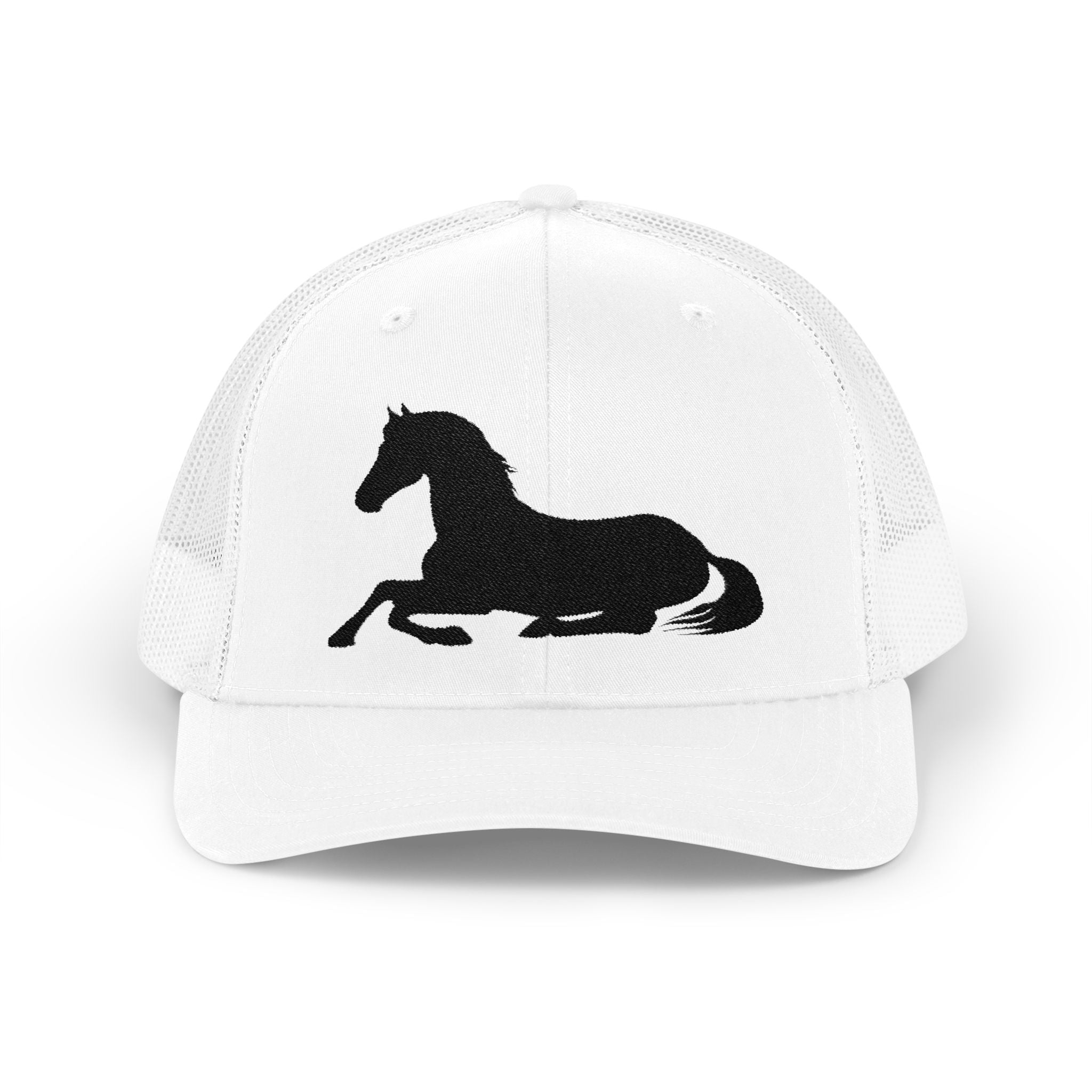 Resting Horse Trucker Hat | Laying Horse Silhouette Mesh Snapback Cap | Western Ranch Horse Lover Hat | Rustic Farm Life Cowboy Cowgirl Cap