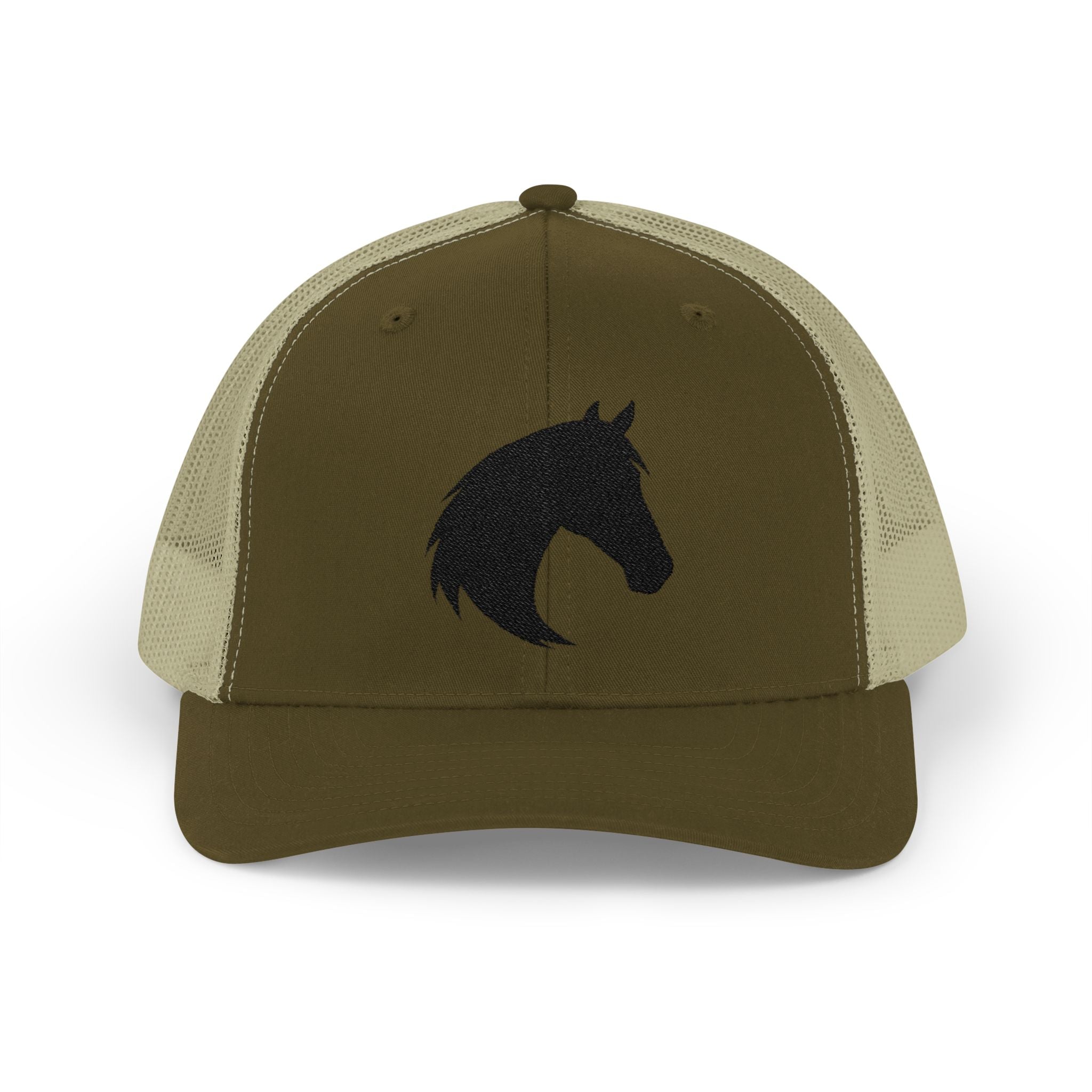Horse Head Trucker Hat | Western Horse Silhouette Mesh Snapback Cap | Equestrian Ranch Hat | Rustic Farm Life Cowboy Cowgirl Horse Lover Hat