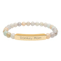 Donkey Mom Natural Stone Stretch Bracelet – Engraved Donkey Lover Jewelry, Farm Mom Gift, Rustic Homestead Bracelet