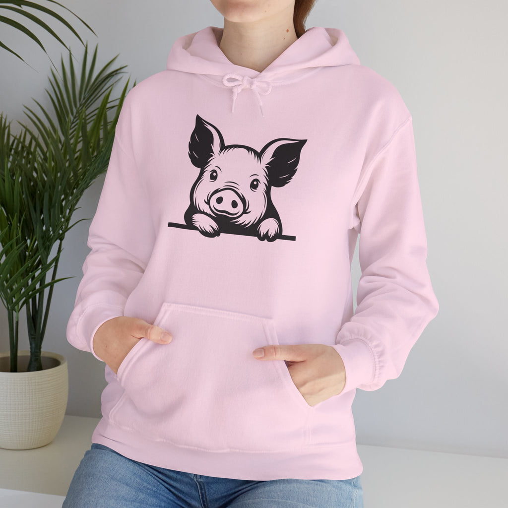 Peeking Pig Hoodie – Cute Pig Pullover Sweatshirt, Pig Lover Hoodie, Farm Life Hoodie, Mini Pig Apparel, Homestead Hoodie, Farm Animal Hoodie, Country Living Unisex Hoodie