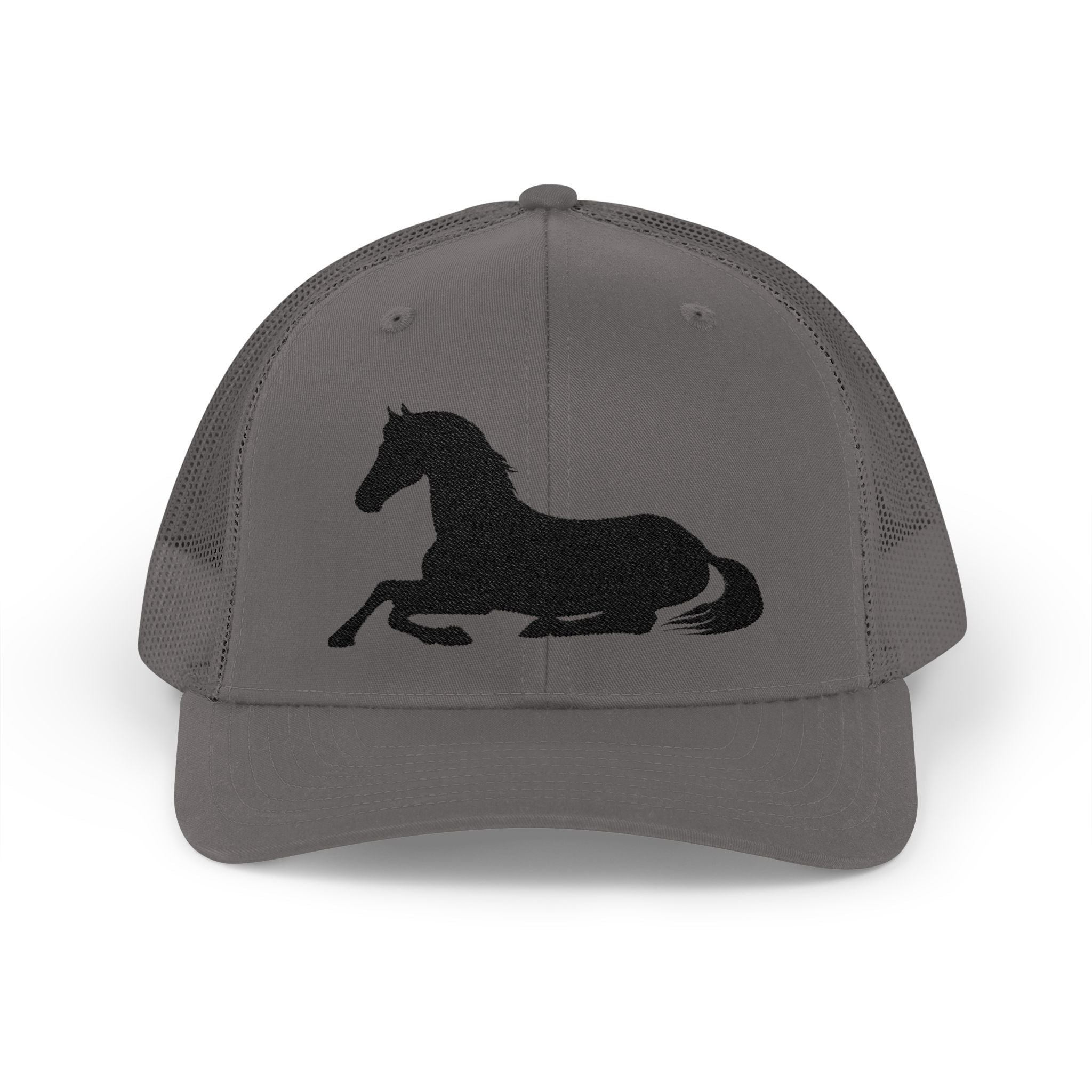 Resting Horse Trucker Hat | Laying Horse Silhouette Mesh Snapback Cap | Western Ranch Horse Lover Hat | Rustic Farm Life Cowboy Cowgirl Cap