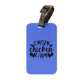 Dark Blue Crazy Chicken Lady Luggage Tag | Funny Chicken Travel Tag | Farm Girl Suitcase Identifier | Chicken Lover Travel Accessory | Gumpert Homestead