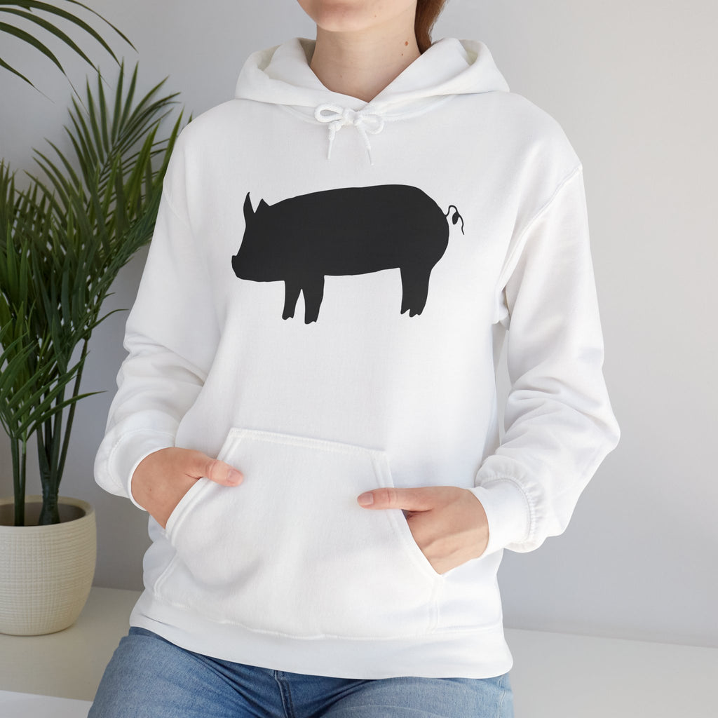 Pig Silhouette Hoodie – Farm Life Sweatshirt, Pig Lover Pullover, Homestead Hoodie, Mini Pig Apparel, Farm Animal Hoodie, Country Living Unisex Hoodie