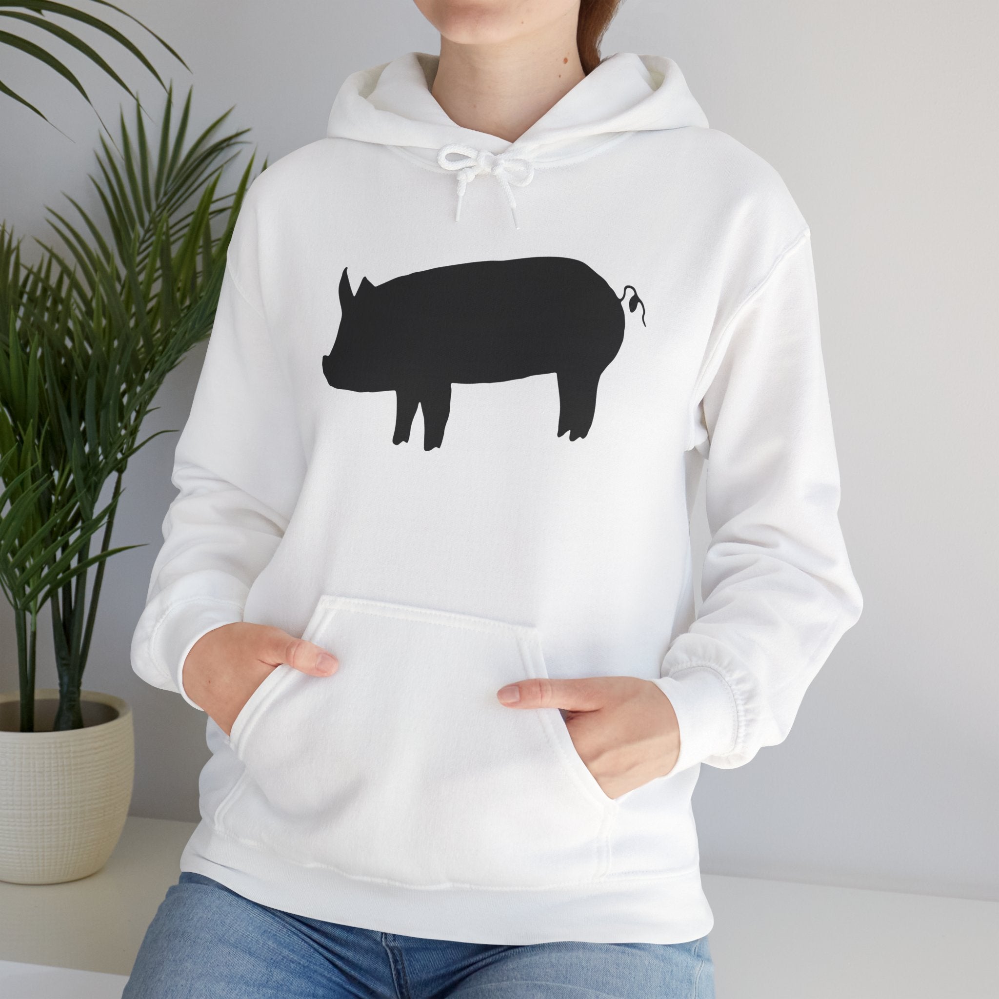 Pig Silhouette Hoodie – Farm Life Sweatshirt, Pig Lover Pullover, Homestead Hoodie, Mini Pig Apparel, Farm Animal Hoodie, Country Living Unisex Hoodie