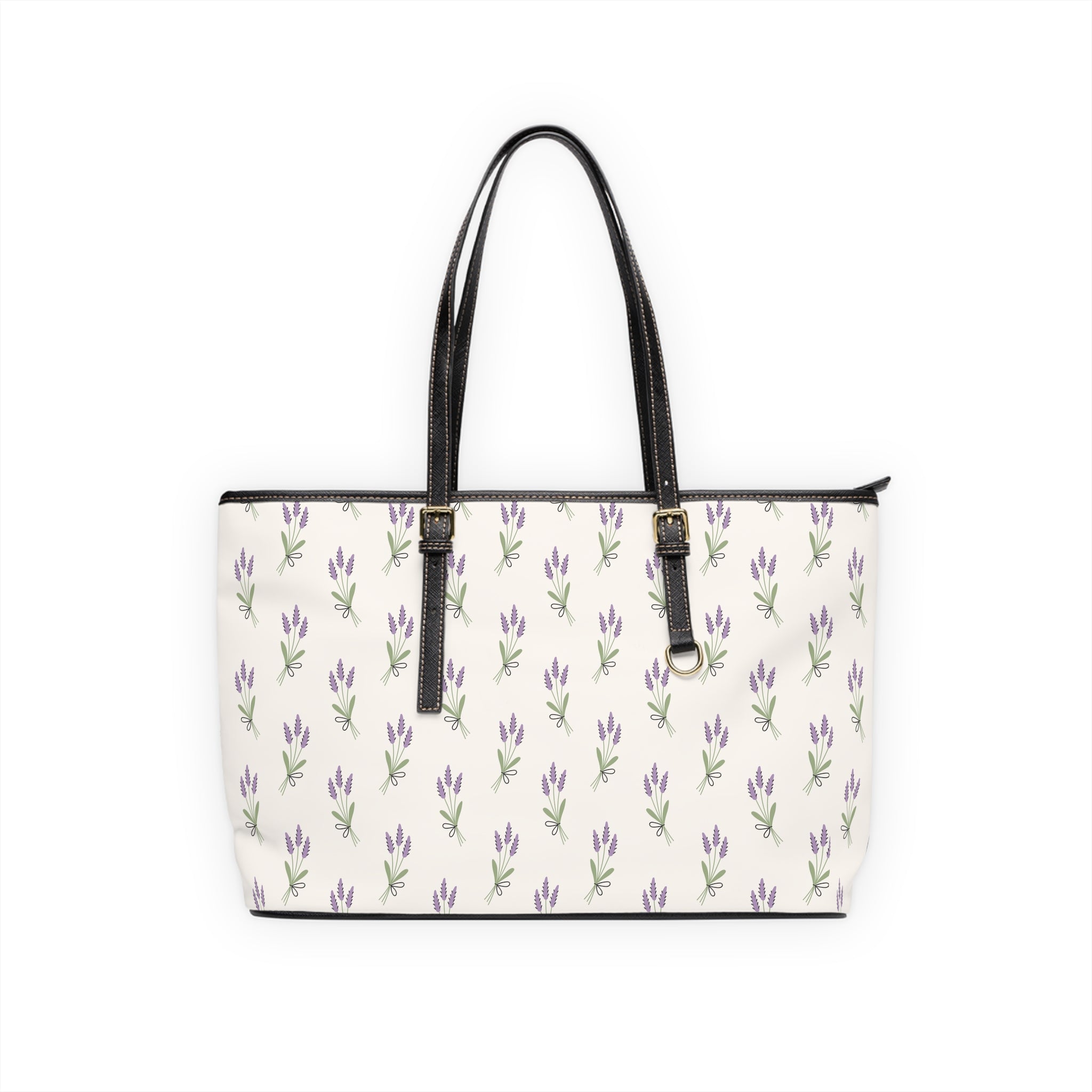 Lavender Floral Shoulder Bag | Cottagecore Farmhouse Tote Purse | Floral Market Bag | Homestead Everyday Handbag | Country Style PU Leather Bag