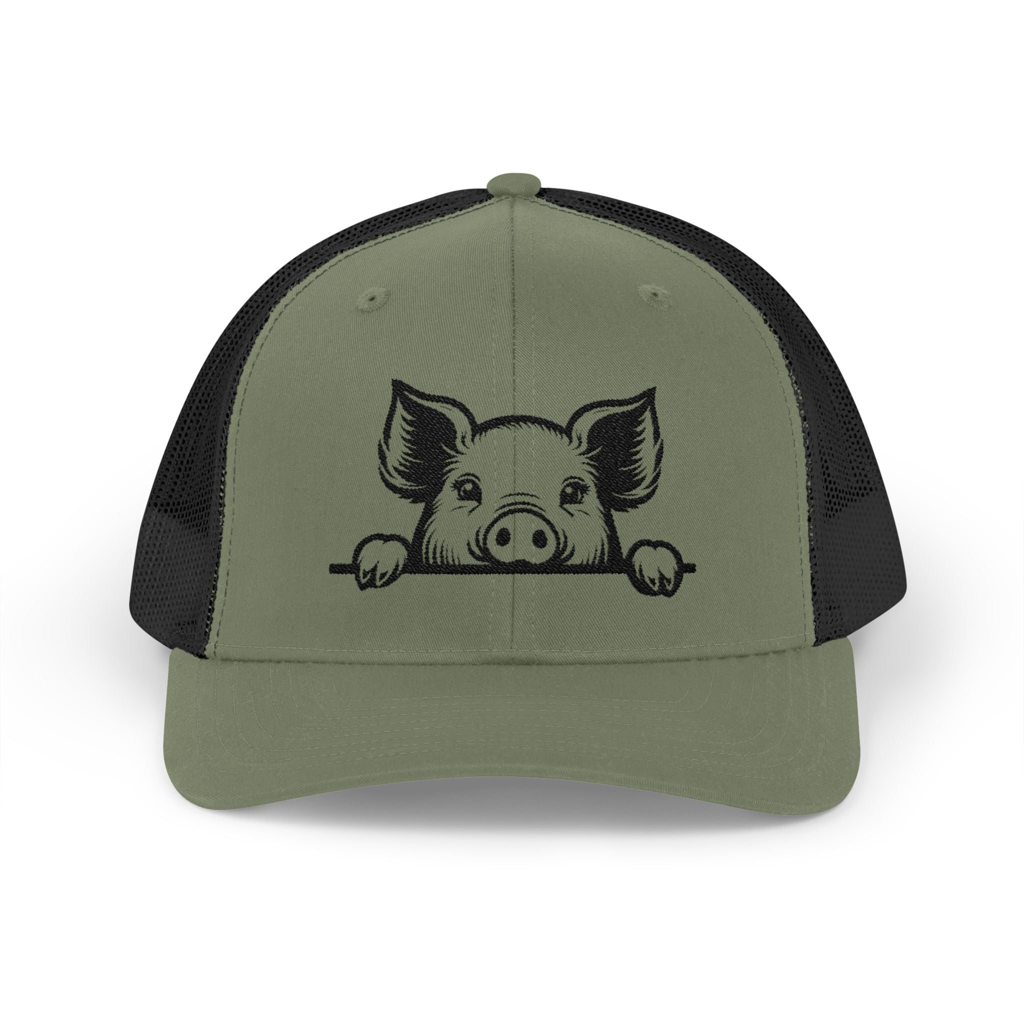 Peekaboo Pig Pink Trucker Hat | Farm Life Mesh Snapback Cap | Cute Pig Lover Hat | Cottagecore Farm Girl Hat | Homestead Animal Cap