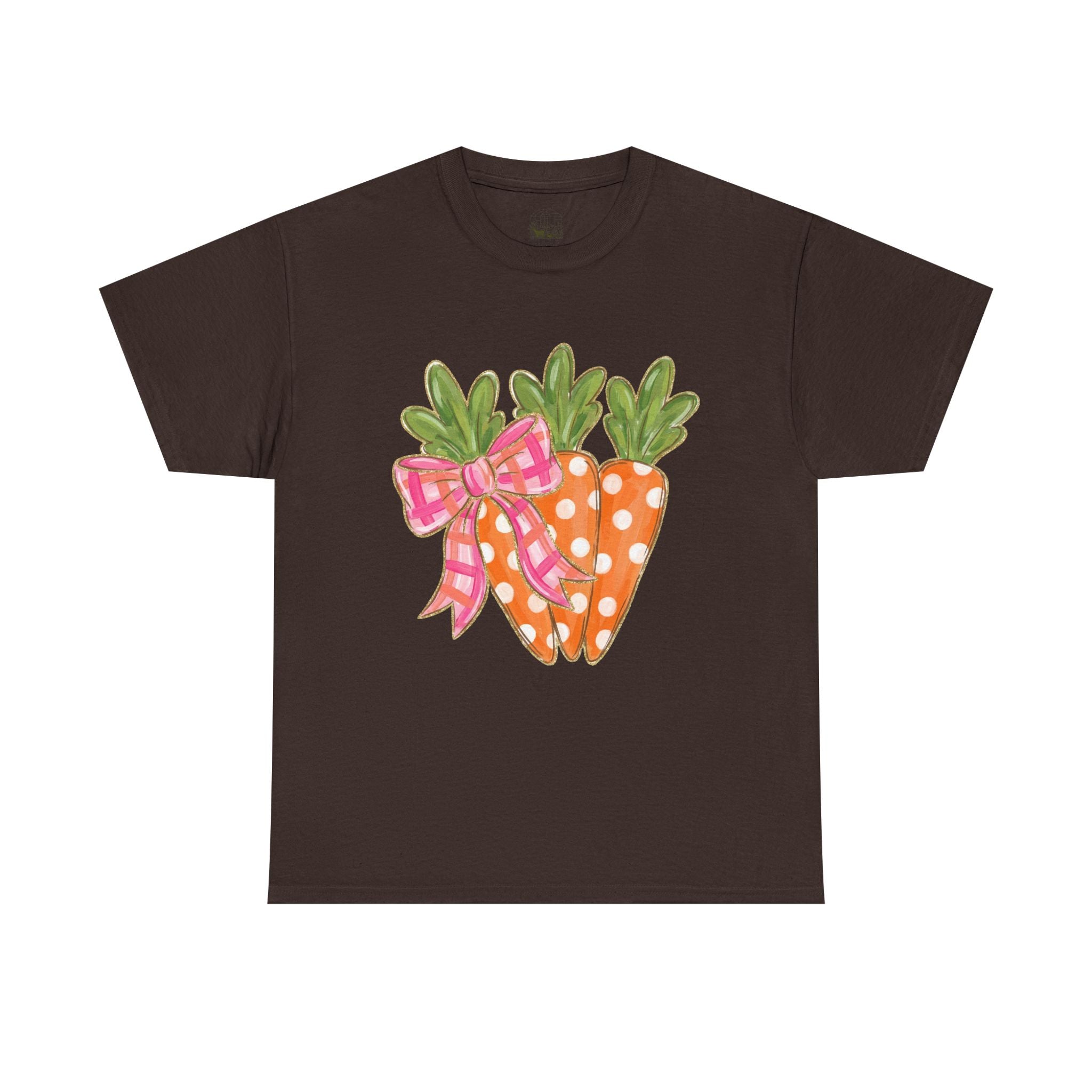 Cute Carrot Bow T-Shirt | Easter Carrot Graphic Tee | Spring Farm Shirt | Cottagecore Easter Shirt | Farmhouse Garden Shirt | Homestead Spring Apparel