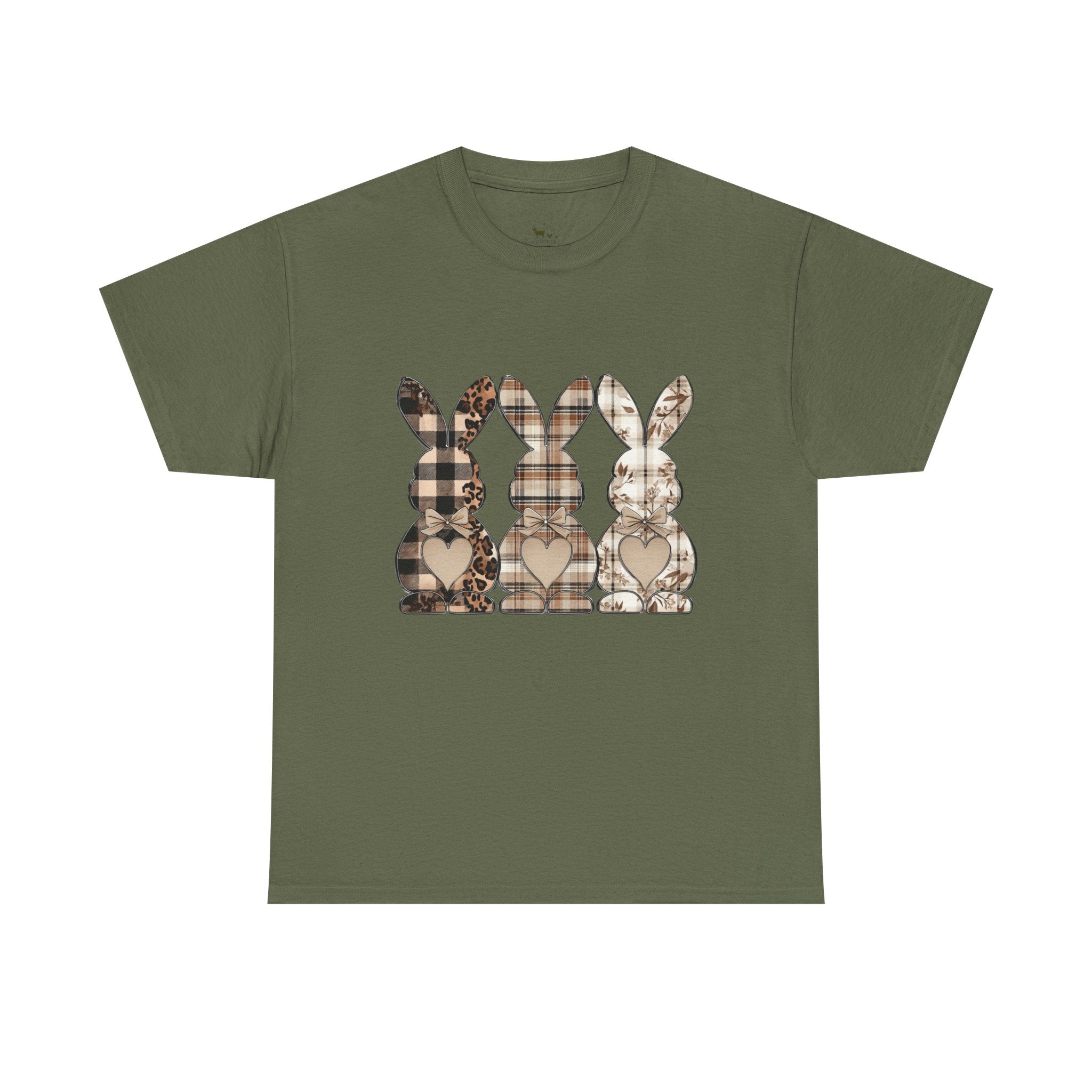 Rustic Bunny Trio T-Shirt | Farmhouse Rabbit Graphic Tee | Cottagecore Easter Bunny Shirt | Country Farm Animal Shirt | Homestead Spring Apparel