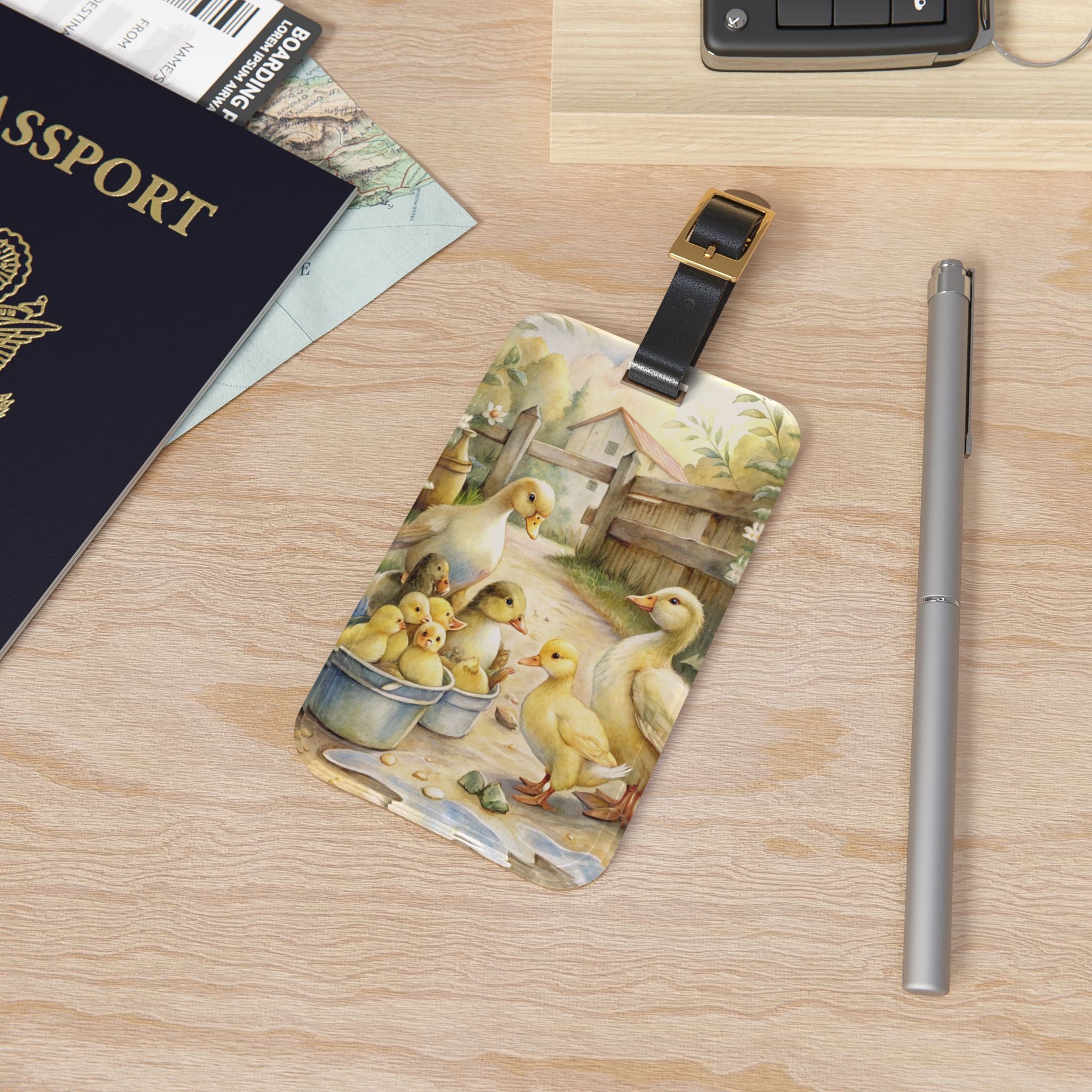 Duck Luggage Tag | Farmhouse Duck Travel Accessory | Cottagecore Duckling Suitcase Tag | Rustic Bag Identifier | Gumpert Homestead