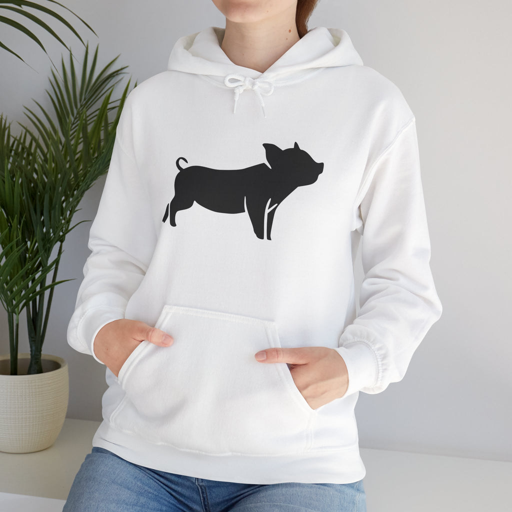 Pig Silhouette Hoodie – Farm Life Sweatshirt, Pig Lover Pullover, Homestead Hoodie, Mini Pig Apparel, Farm Animal Hoodie, Country Living Unisex Hoodie