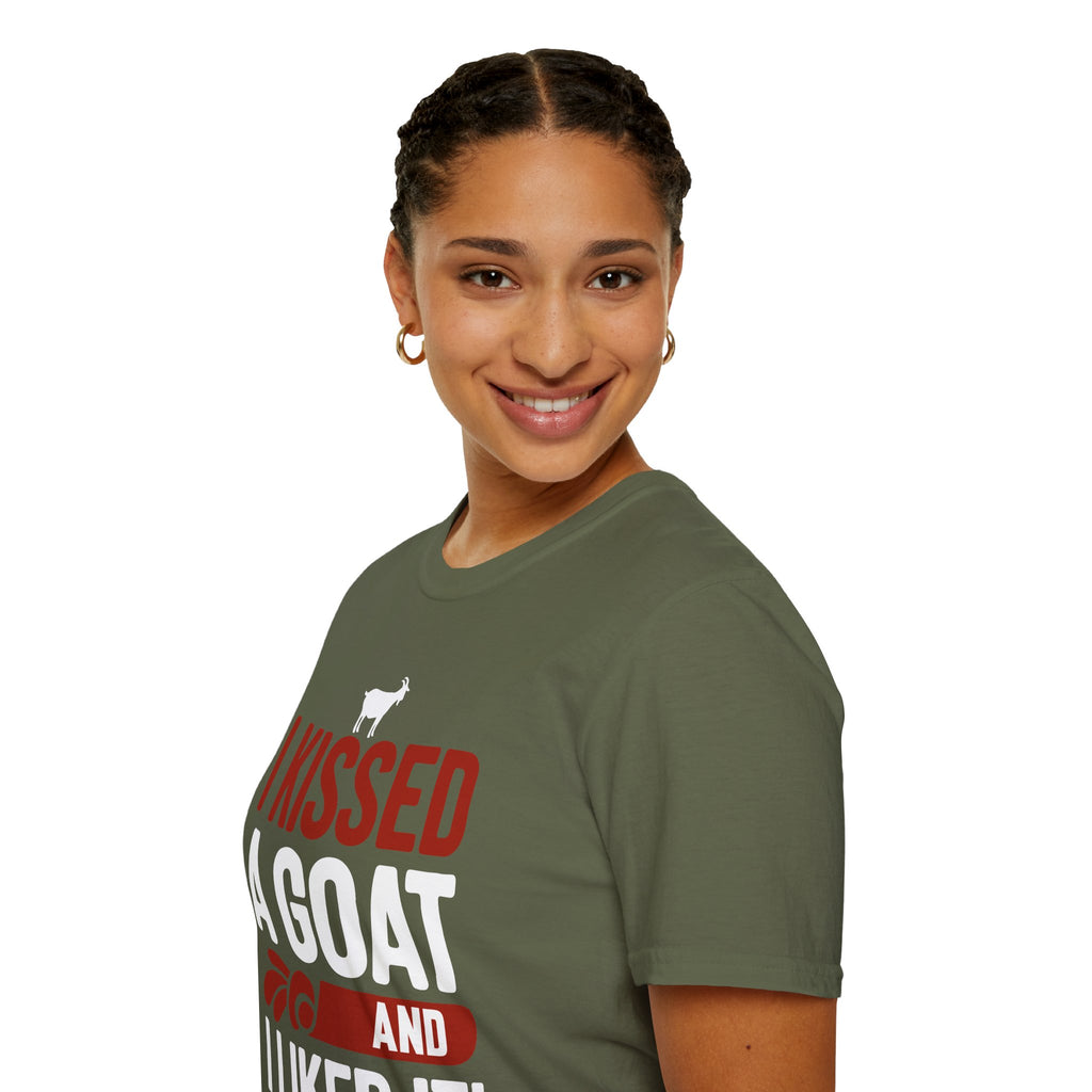 I Kissed a Goat and I Liked It Funny Unisex T-Shirt | Goat Lover Farm Humor Tee