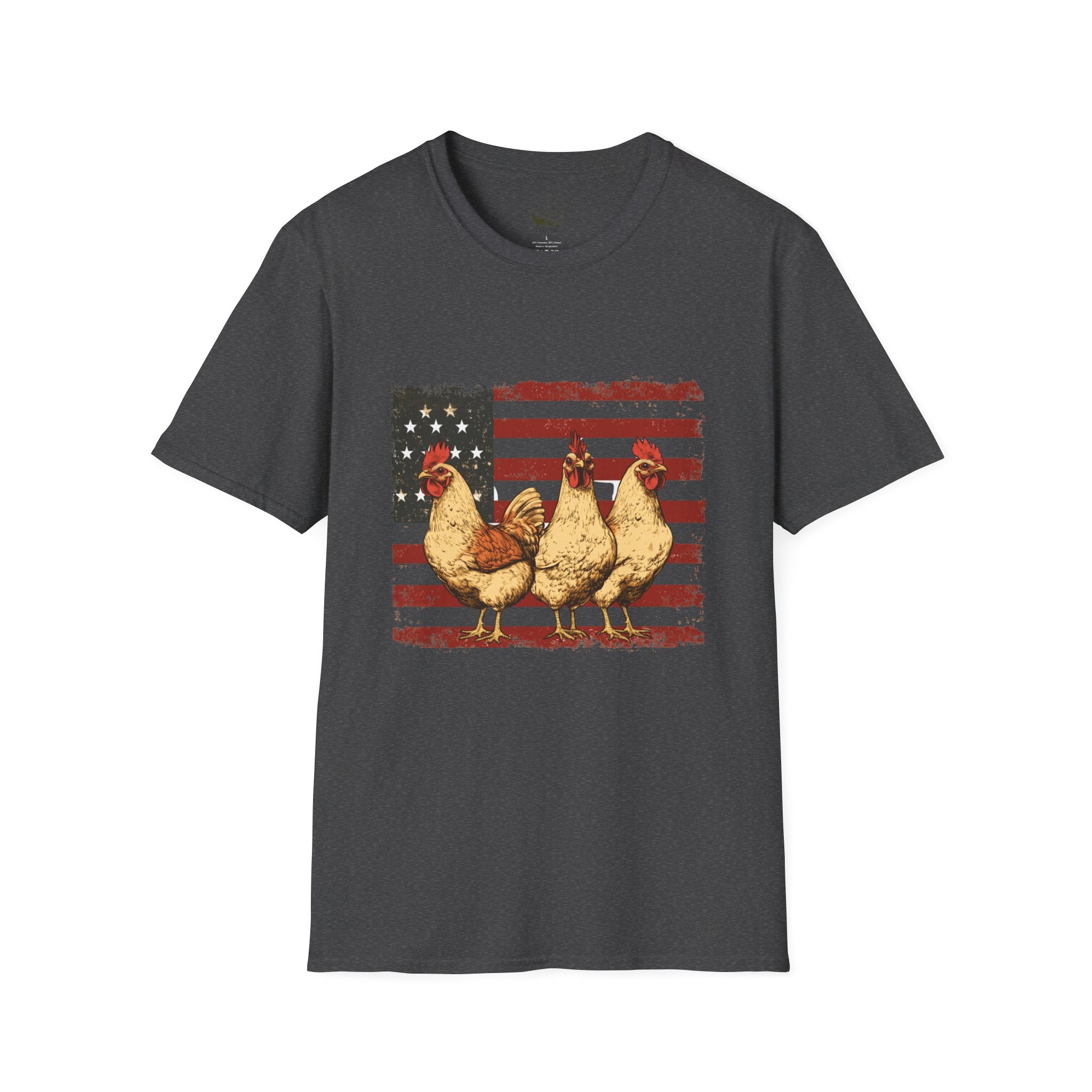 American Flag Chickens T-Shirt – American Flag Hen Shirt, Farm Life Tee, 4th of July Chicken Shirt, Backyard Chicken Keeper Gift, Homestead Farm Apparel