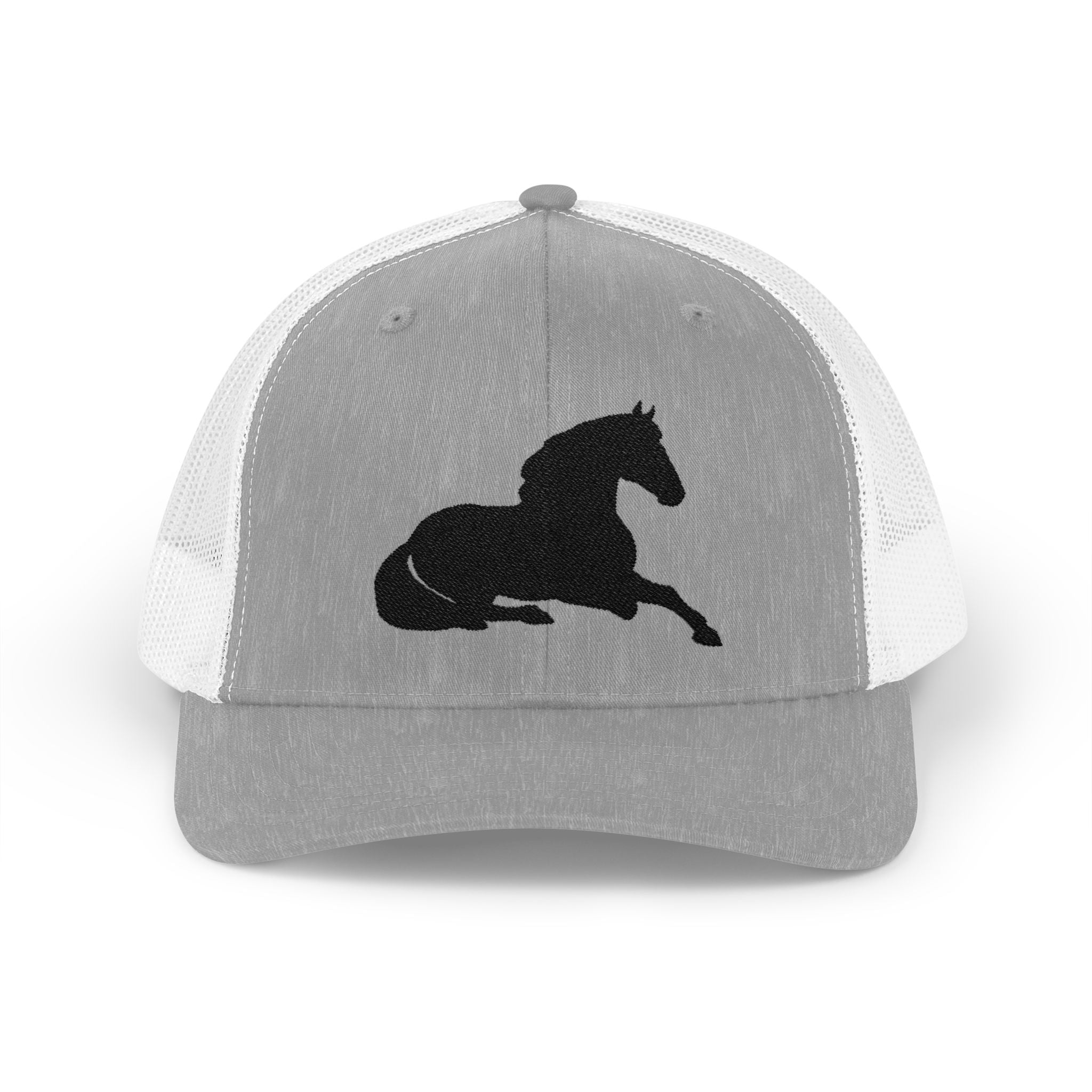 Resting Horse Trucker Hat | Laying Horse Silhouette Mesh Snapback Cap | Western Ranch Horse Lover Hat | Rustic Farm Life Cowboy Cowgirl Cap