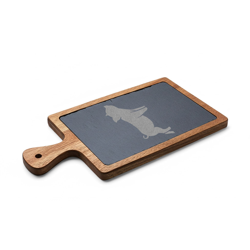 Piglet Engraved Charcuterie Board Set | Farmhouse Slate Cheese Board with Knives | Rustic Farm Kitchen Serving Board | Homestead Pig Lover Gift