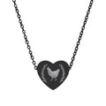 Hen Heart Necklace – Chicken Lover Jewelry, Farmhouse Stainless Steel Necklace, Backyard Chicken Gift