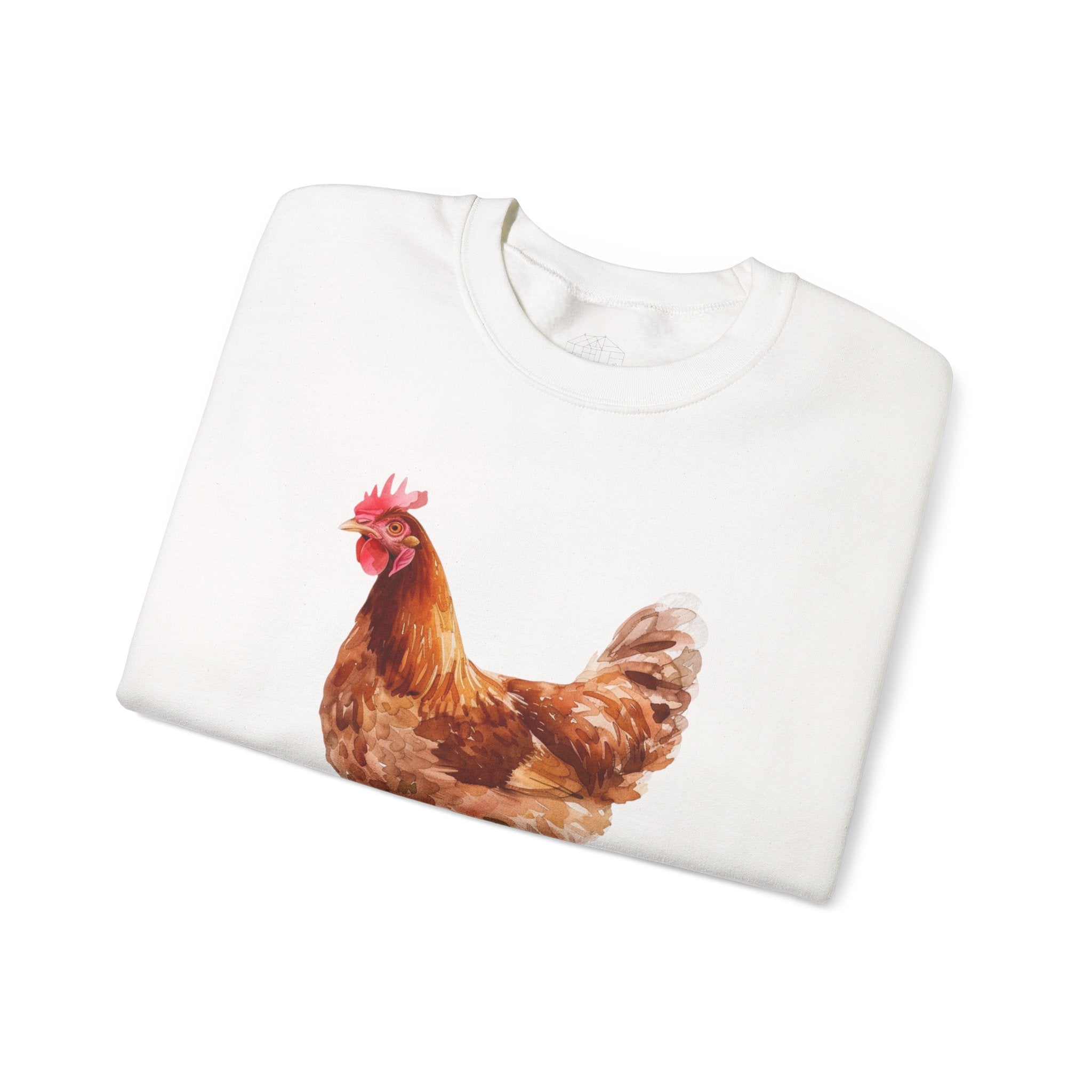 Rhode Island Red Hen Sweatshirt – Farmhouse Chicken Crewneck, Heritage Chicken Homestead Pullover, Unisex Gildan 18000