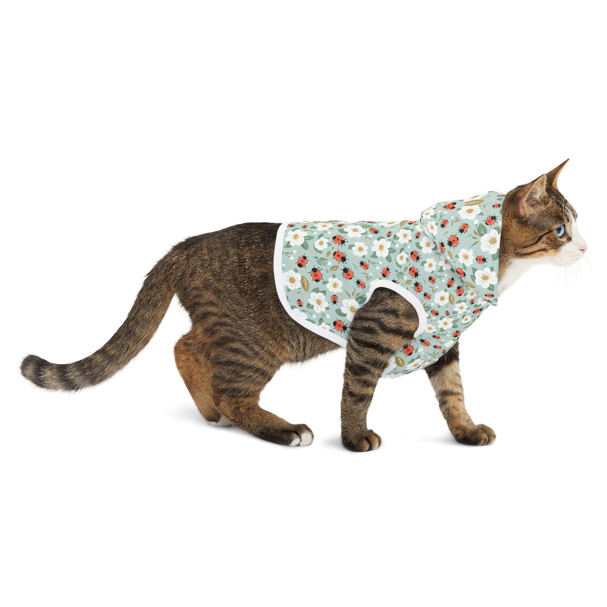 Blue Ladybug Pet Hoodie, Cute Pet Apparel, Animal Lover Gift, Dog Sweater, Cat Jumper, Pet Clothing