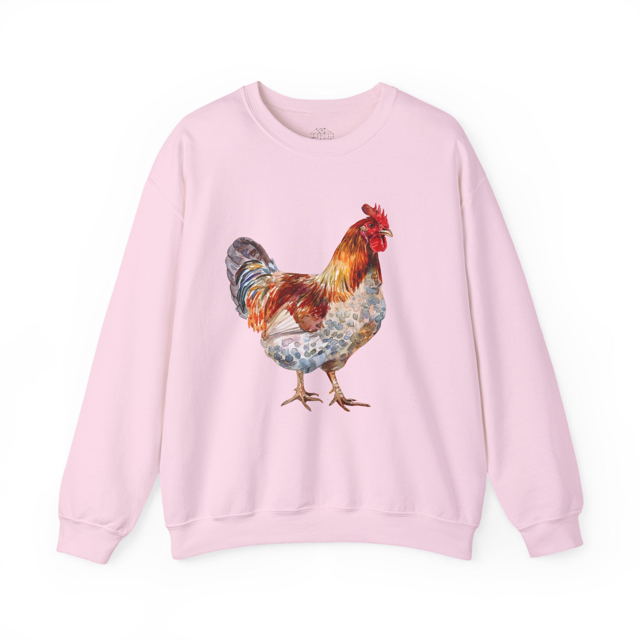 Easter Egger Rooster Sweatshirt – Farmhouse Chicken Crewneck, Colorful Ameraucana-Style Rooster Pullover, Homestead Apparel