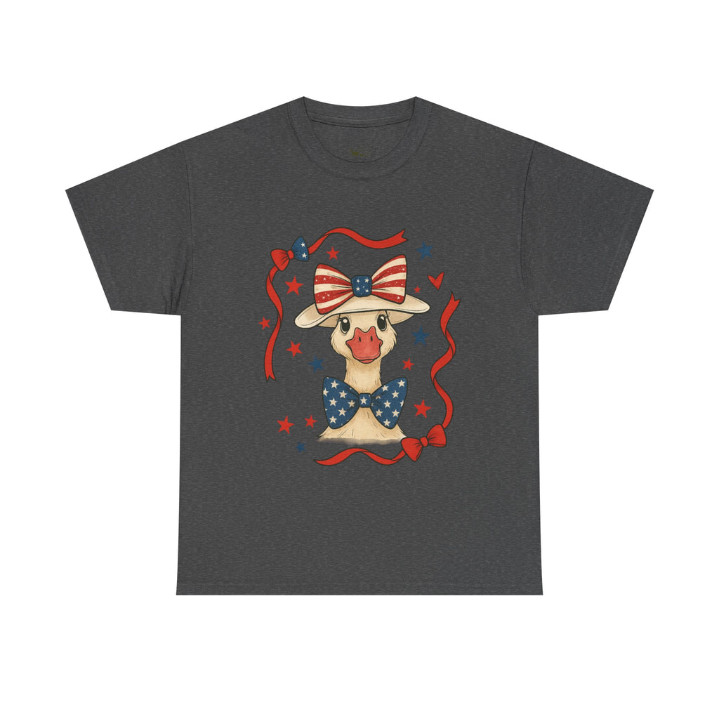4th of July Goose T-Shirt | Patriotic Farm Goose Graphic Tee | Americana Country Shirt | Red White Blue Farm Animal Shirt | Homestead Summer Apparel