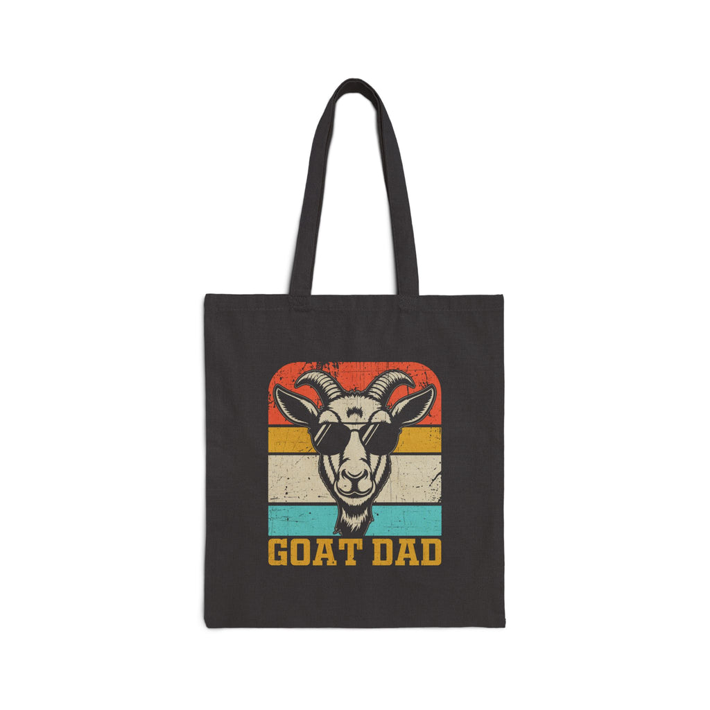 Goat Dad Canvas Tote Bag – Vintage Goat Head Market Bag, Farm Dad Reusable Tote, Funny Homestead Gift