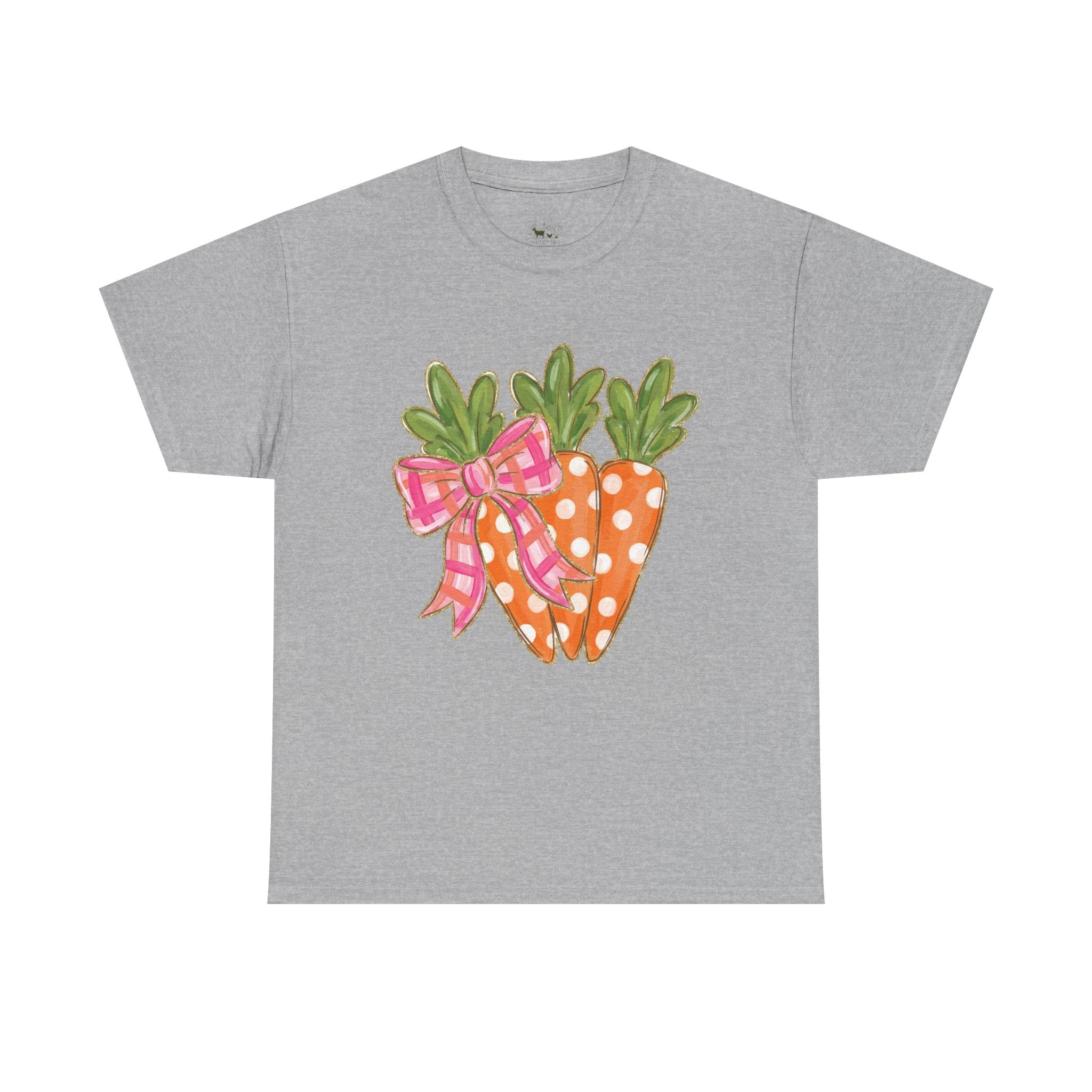 Cute Carrot Bow T-Shirt | Easter Carrot Graphic Tee | Spring Farm Shirt | Cottagecore Easter Shirt | Farmhouse Garden Shirt | Homestead Spring Apparel