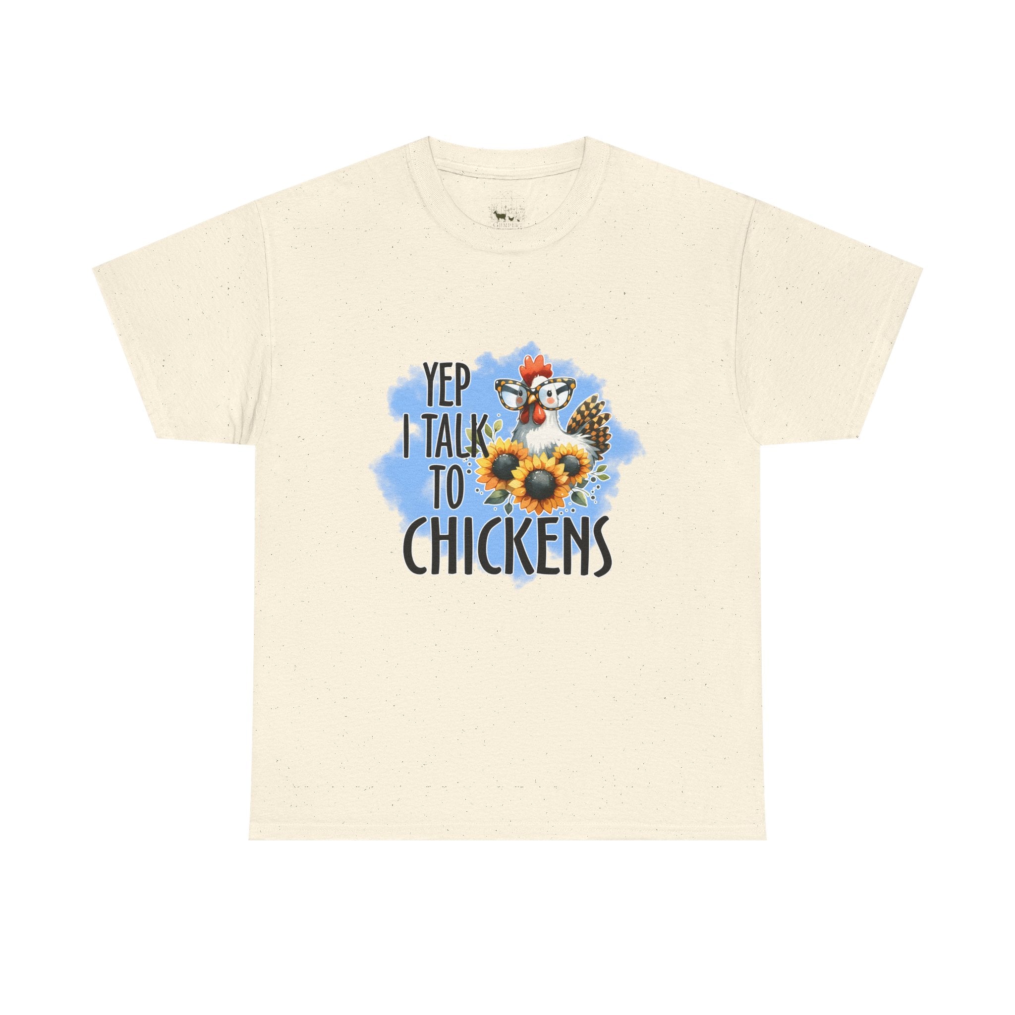 Yep I Talk to Chickens T-Shirt – Funny Chicken Mom Tee, Sunflower Chicken Shirt, Farmhouse Homestead Apparel