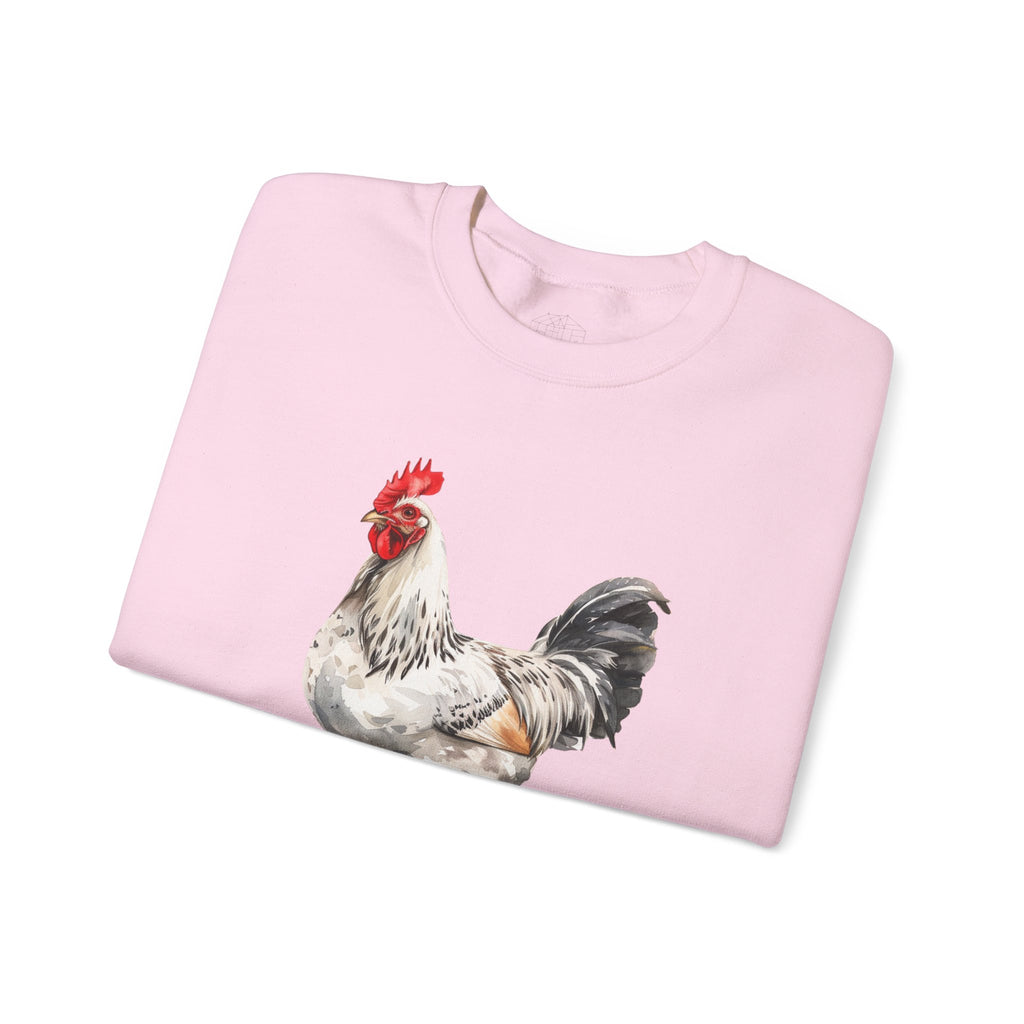 Light Sussex Rooster Sweatshirt – Farmhouse Chicken Crewneck, Heritage Sussex Rooster Pullover, Homestead Apparel