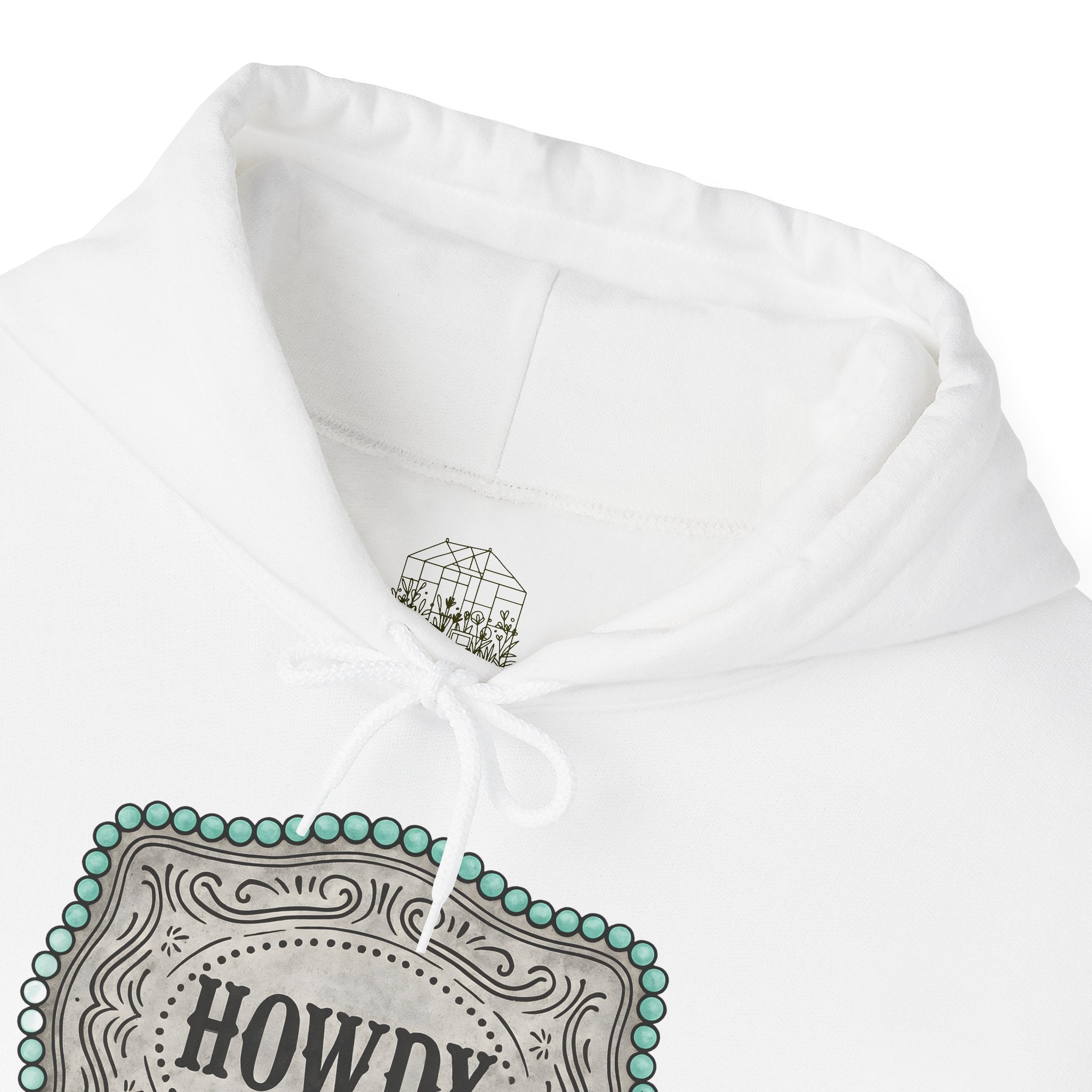 Howdy Turquoise Beaded Rodeo Belt Buckle Hoodie – Unisex Farmhouse Western Sweatshirt | Country Homestead Apparel