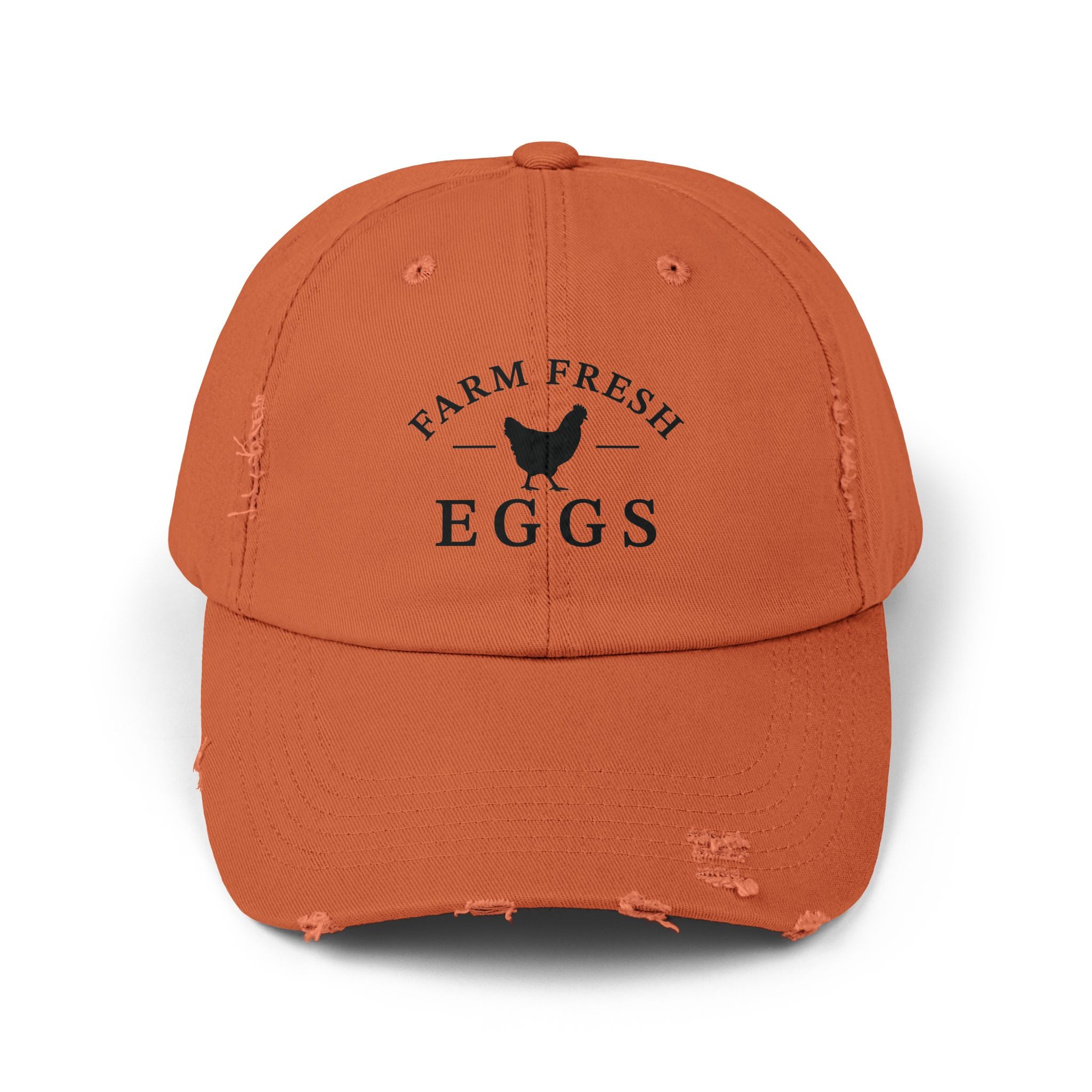 Farm Fresh Eggs Distressed Baseball Cap – Vintage Chicken Hat, Rustic Farm Egg Seller Cap, Backyard Chicken Keeper Hat, Homestead Farmwear
