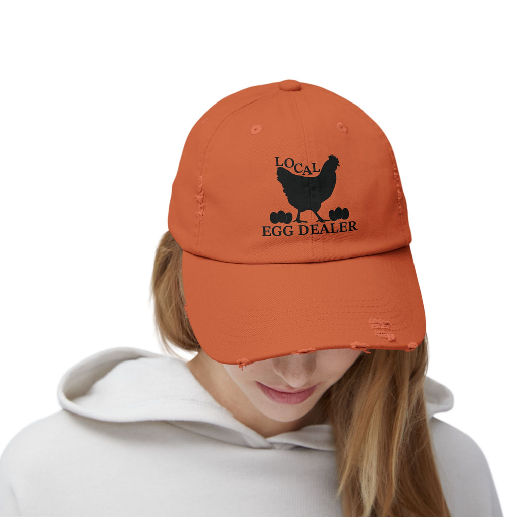Local Egg Dealer Distressed Baseball Cap – Funny Chicken Hat, Farm Fresh Egg Seller Cap, Backyard Chicken Keeper Hat, Homestead Humor Gift