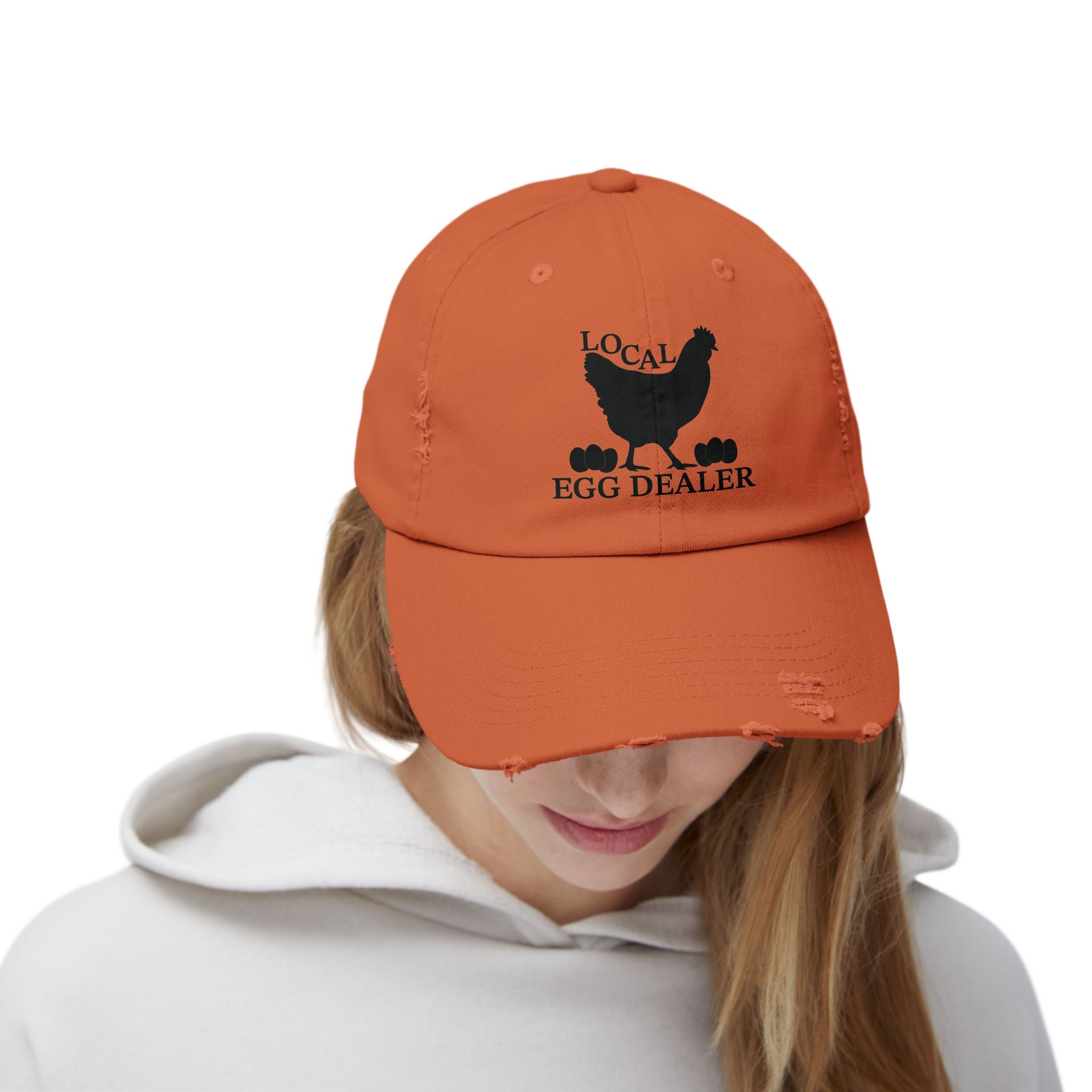 Local Egg Dealer Distressed Baseball Cap – Funny Chicken Hat, Farm Fresh Egg Seller Cap, Backyard Chicken Keeper Hat, Homestead Humor Gift
