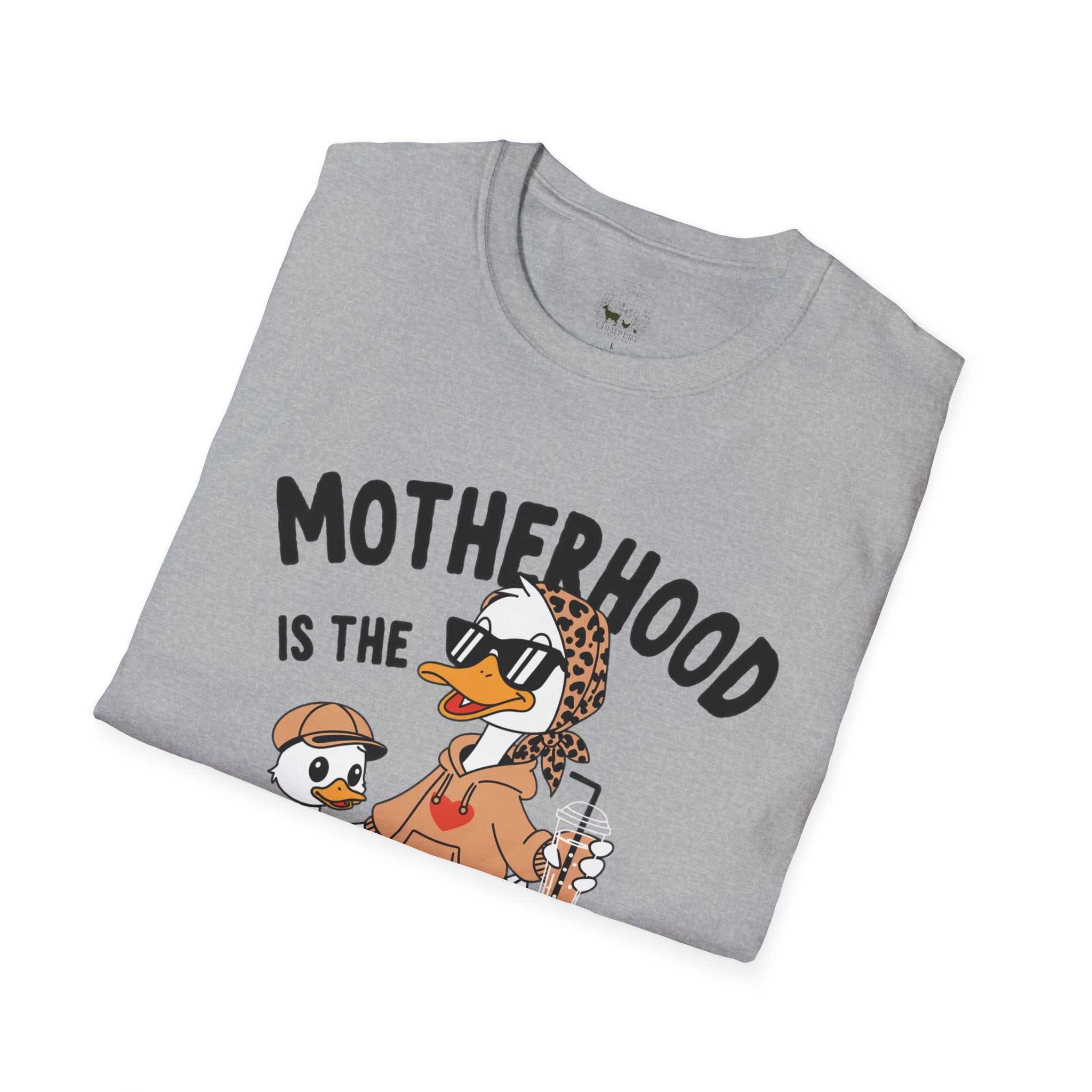 Motherhood Is the Realest Hood Funny Duck Mom Unisex T-Shirt | Farm Mom Graphic Tee