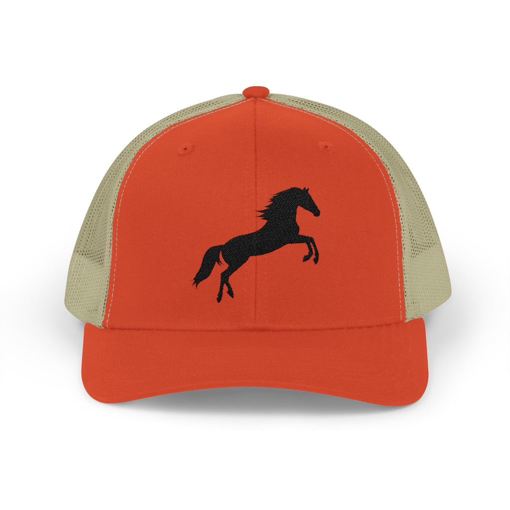 Rearing Horse Trucker Hat | Western Equestrian Mesh Snapback Cap | Rustic Ranch Horse Lover Hat | Farm Life Country Cowboy Cap