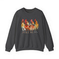 Chicken Flock Sweatshirt – Farmhouse Hen Lineup Crewneck, Cozy Homestead Chicken Mom Pullover, Unisex Gildan 18000