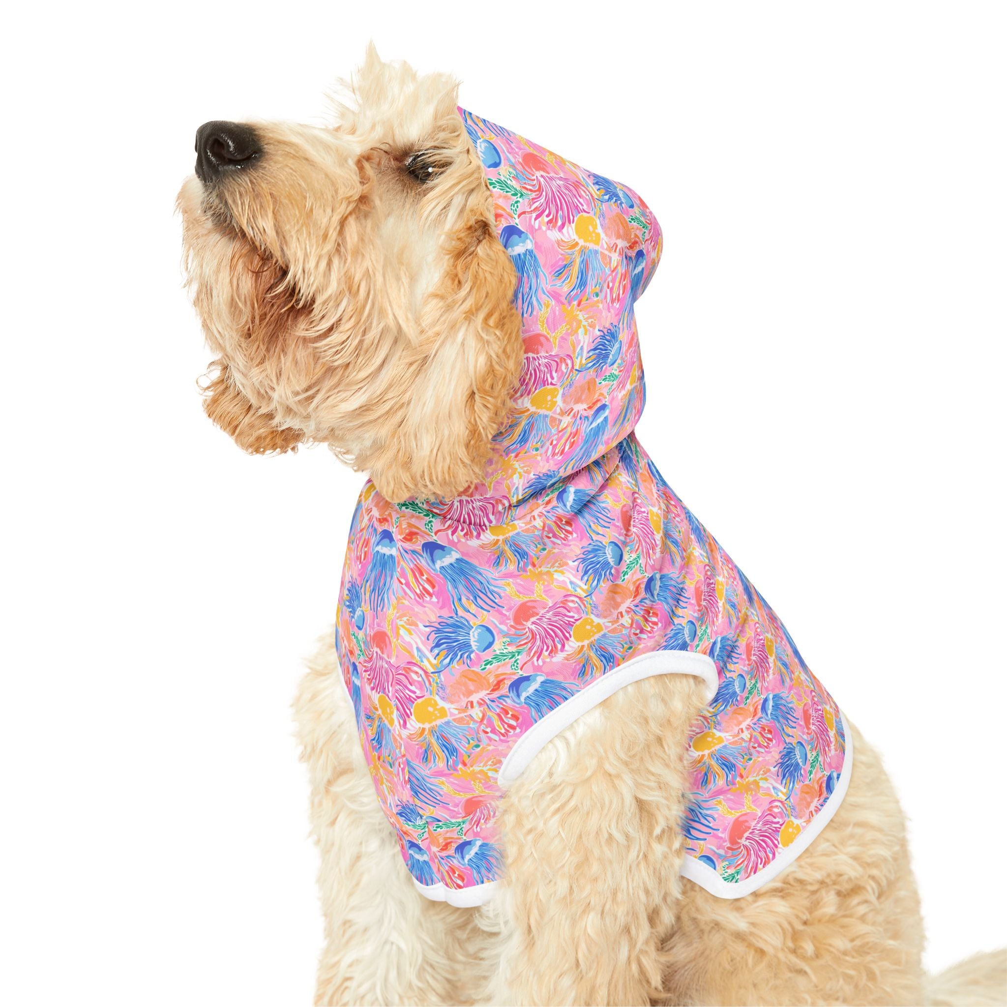 Pink Neon Jellyfish Pet Hoodie, Cute Animal Lover Gift, Dog Sweater, Cat Jumper, Pet Clothing