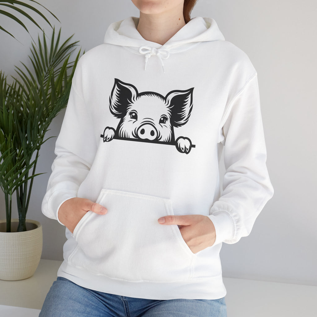 Peeking Pig Hoodie – Cute Pig Pullover Sweatshirt, Pig Lover Hoodie, Farm Life Hoodie, Mini Pig Apparel, Homestead Hoodie, Farm Animal Hoodie, Country Living Unisex Hoodie