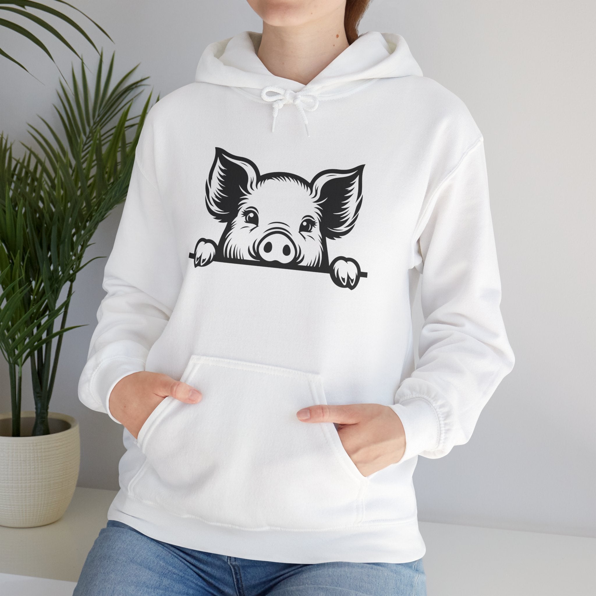 Peeking Pig Hoodie – Cute Pig Pullover Sweatshirt, Pig Lover Hoodie, Farm Life Hoodie, Mini Pig Apparel, Homestead Hoodie, Farm Animal Hoodie, Country Living Unisex Hoodie