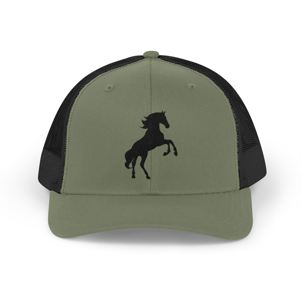 Rearing Horse Trucker Hat | Western Equestrian Mesh Snapback Cap | Rustic Ranch Horse Lover Hat | Farm Life Country Cowboy Cap