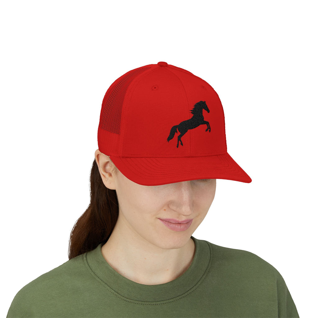 Rearing Horse Trucker Hat | Western Equestrian Mesh Snapback Cap | Rustic Ranch Horse Lover Hat | Farm Life Country Cowboy Cap
