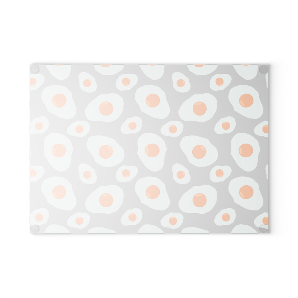 Funny Egg Glass Cutting Board | Farmhouse Kitchen Decor | Fried Egg Pattern Tempered Glass Cutting Board | Gumpert Homestead
