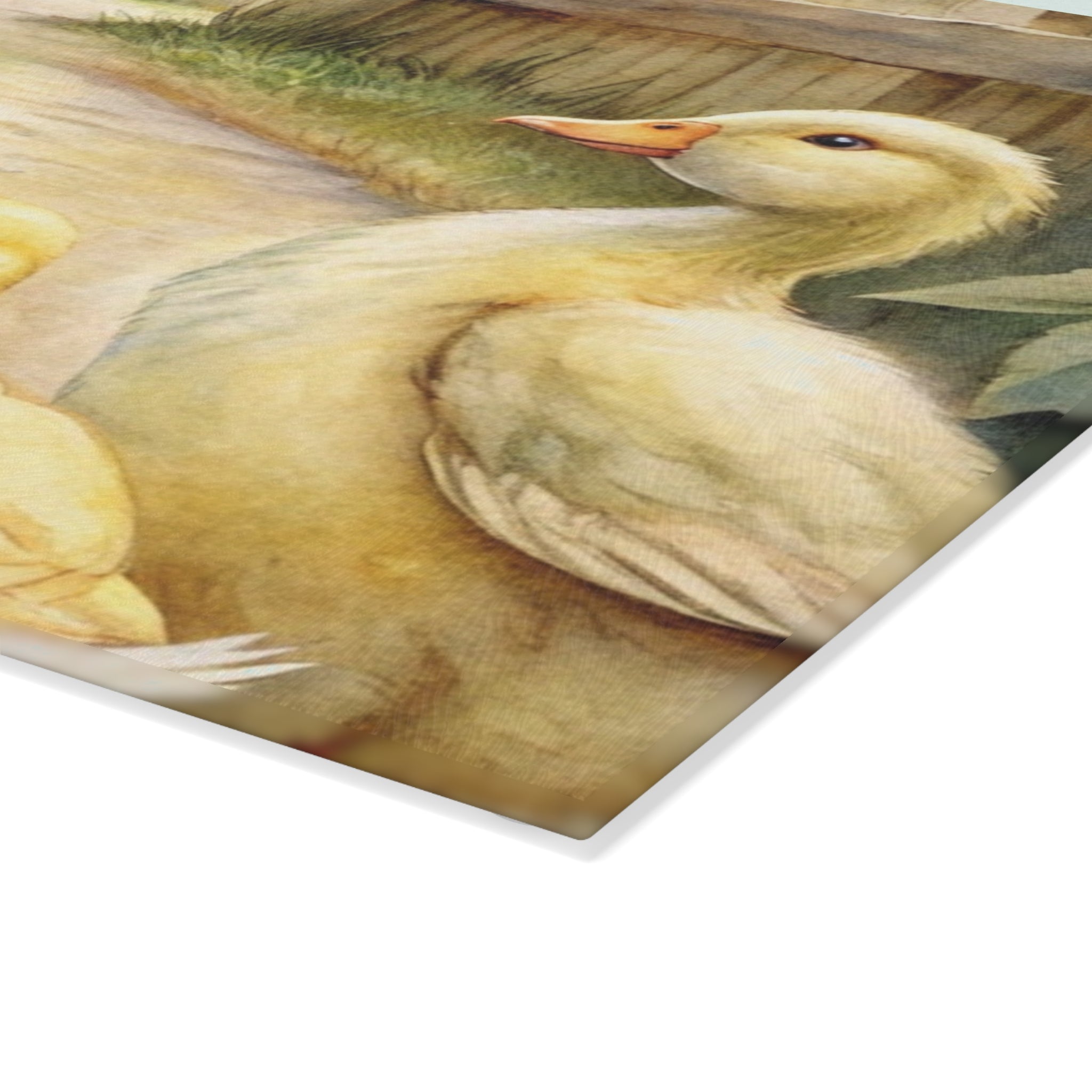 Farmhouse Duck Glass Cutting Board | Cute Duckling Kitchen Decor | Rustic Farm Animal Tempered Glass Cutting Board | Gumpert Homestead