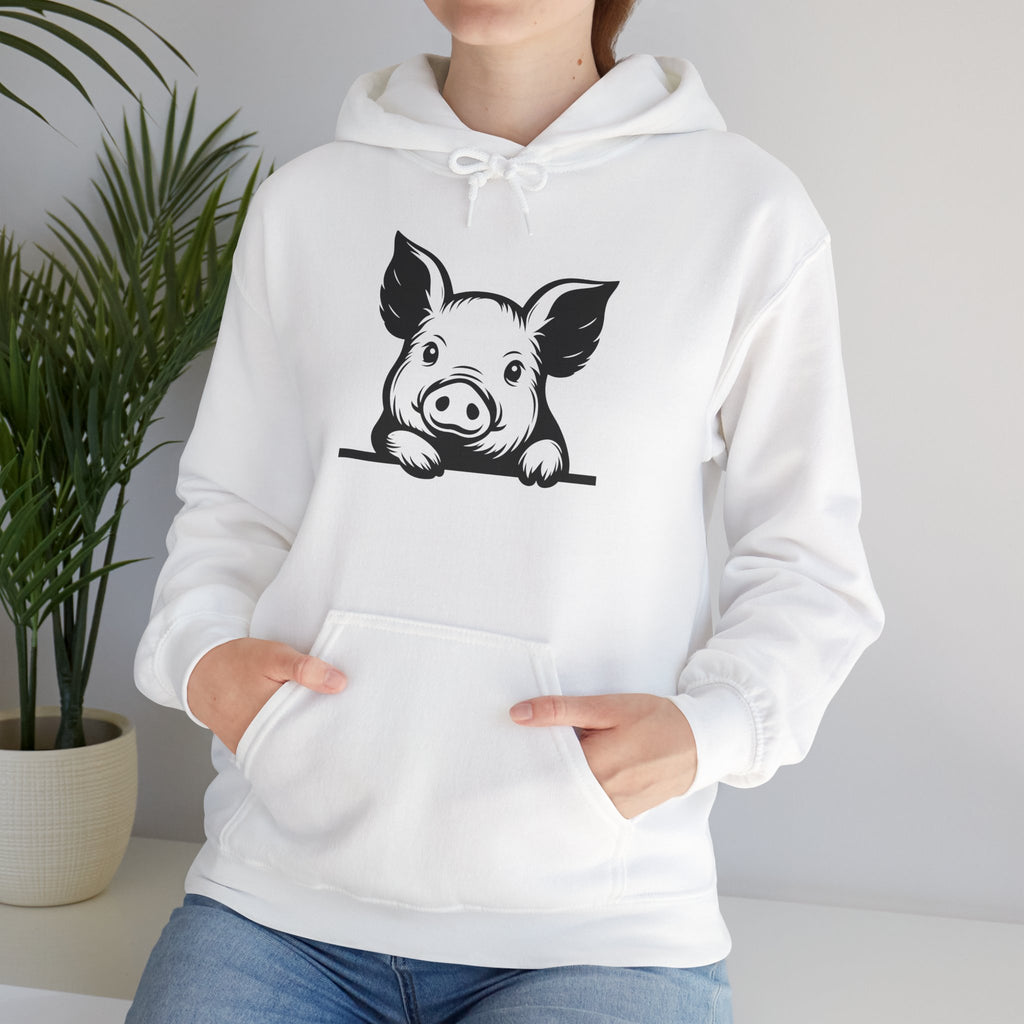 Peeking Pig Hoodie – Cute Pig Pullover Sweatshirt, Pig Lover Hoodie, Farm Life Hoodie, Mini Pig Apparel, Homestead Hoodie, Farm Animal Hoodie, Country Living Unisex Hoodie