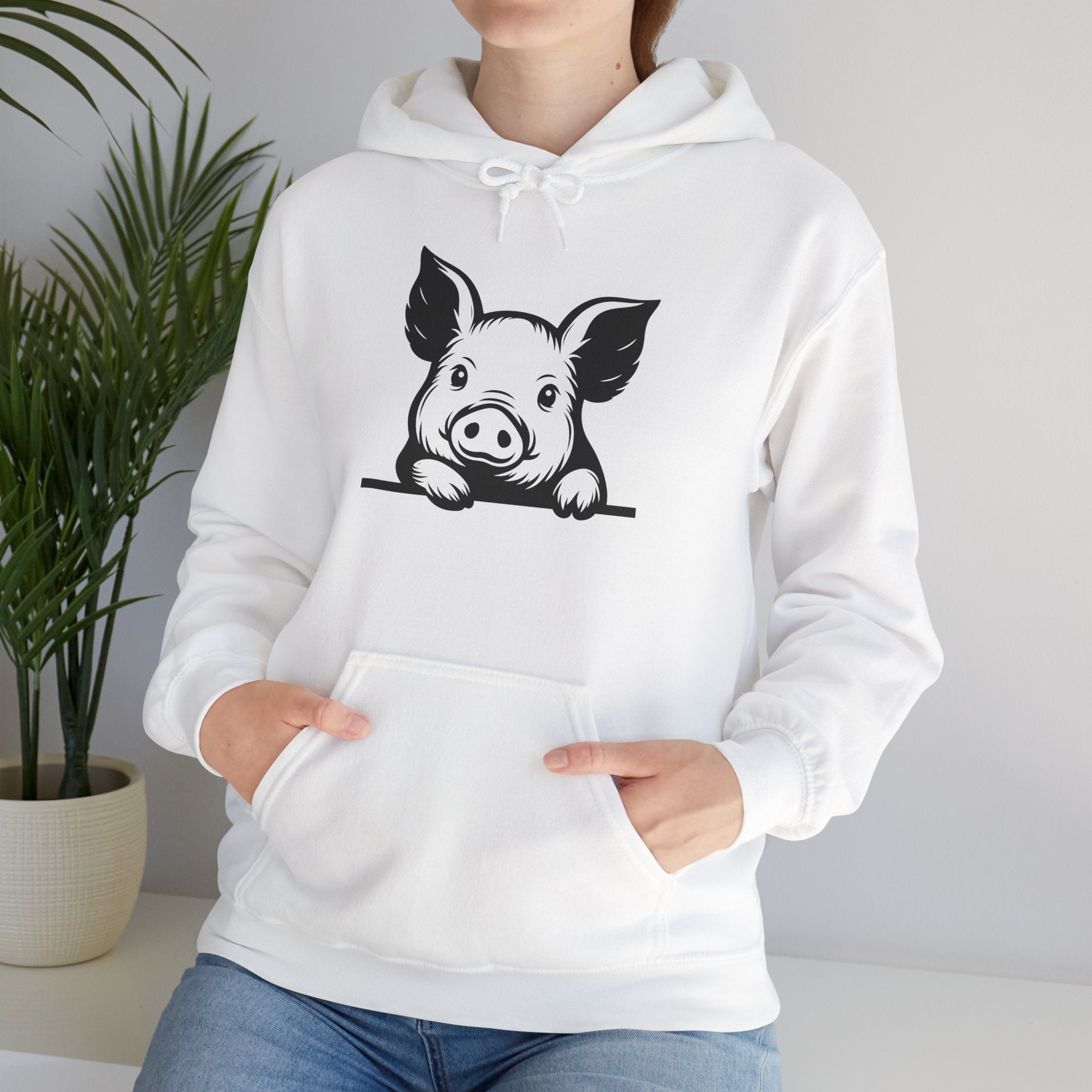 Peeking Pig Hoodie – Cute Pig Pullover Sweatshirt, Pig Lover Hoodie, Farm Life Hoodie, Mini Pig Apparel, Homestead Hoodie, Farm Animal Hoodie, Country Living Unisex Hoodie