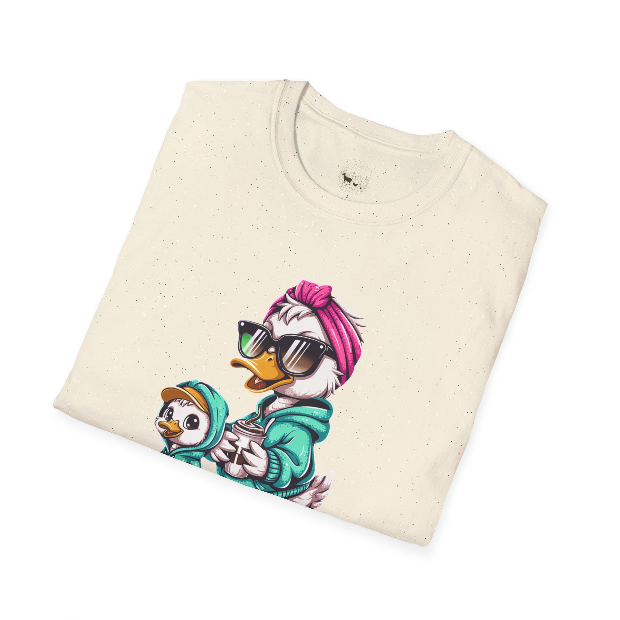 Motherhood Is the Realest Hood Cute Duck Mom Unisex T-Shirt | Funny Farm Mom Graphic Tee