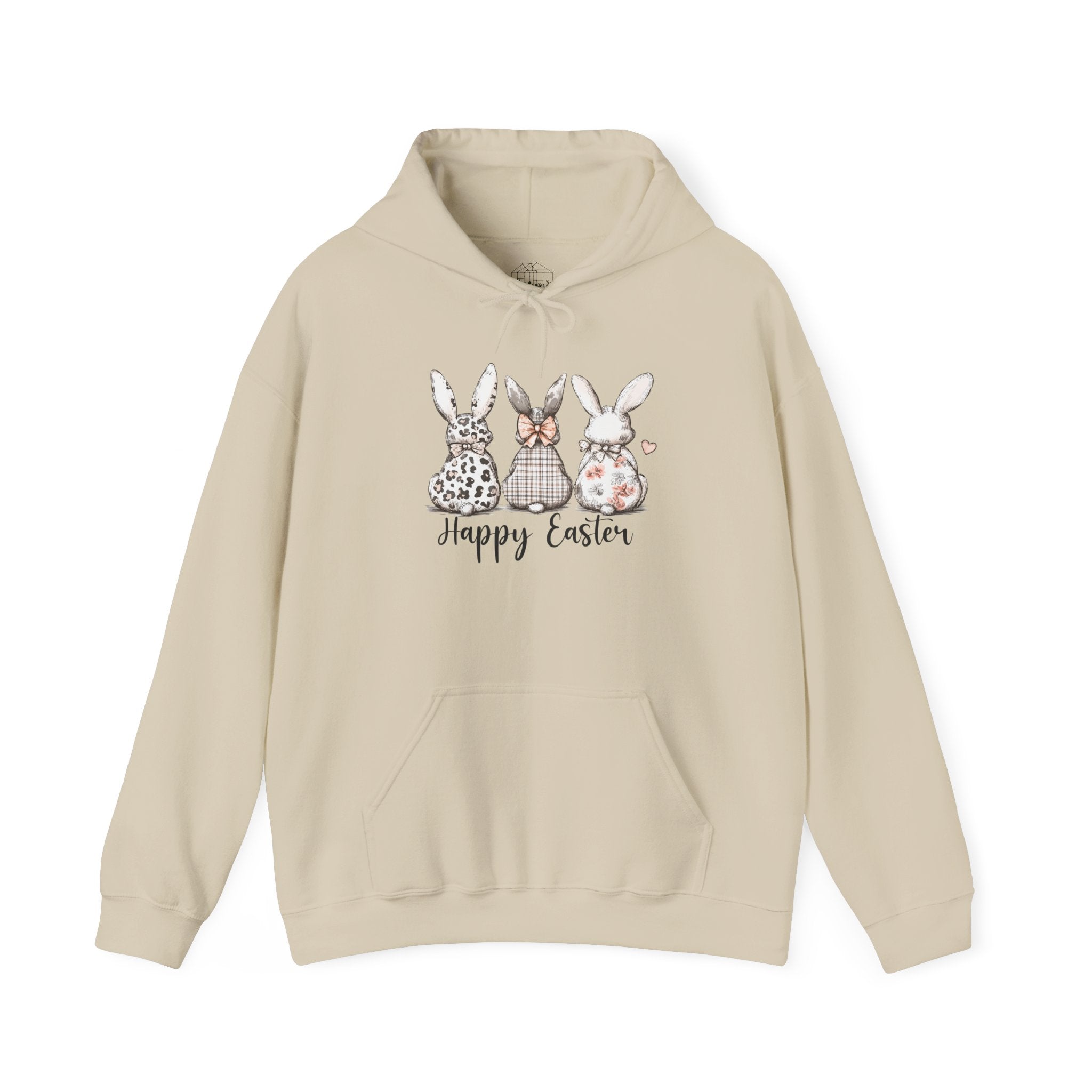 Happy Easter Bunny Hoodie | Farmhouse Easter Rabbit Sweatshirt | Cottagecore Spring Bunny Pullover | Country Easter Apparel | Homestead Holiday Hoodie