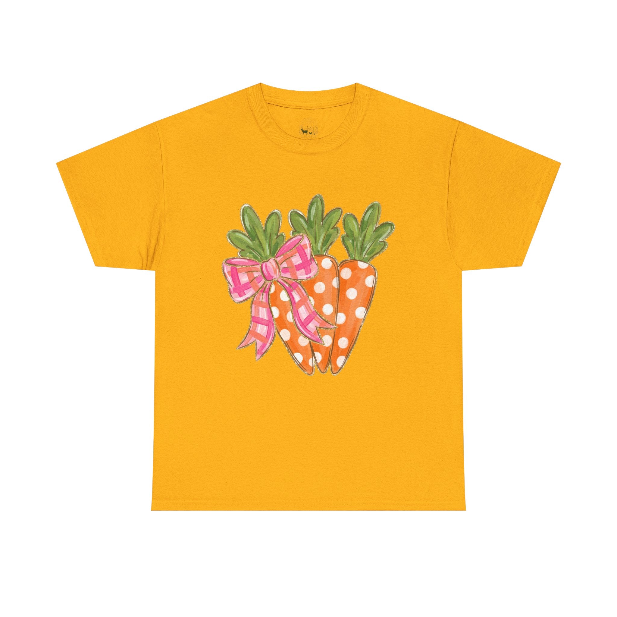 Cute Carrot Bow T-Shirt | Easter Carrot Graphic Tee | Spring Farm Shirt | Cottagecore Easter Shirt | Farmhouse Garden Shirt | Homestead Spring Apparel