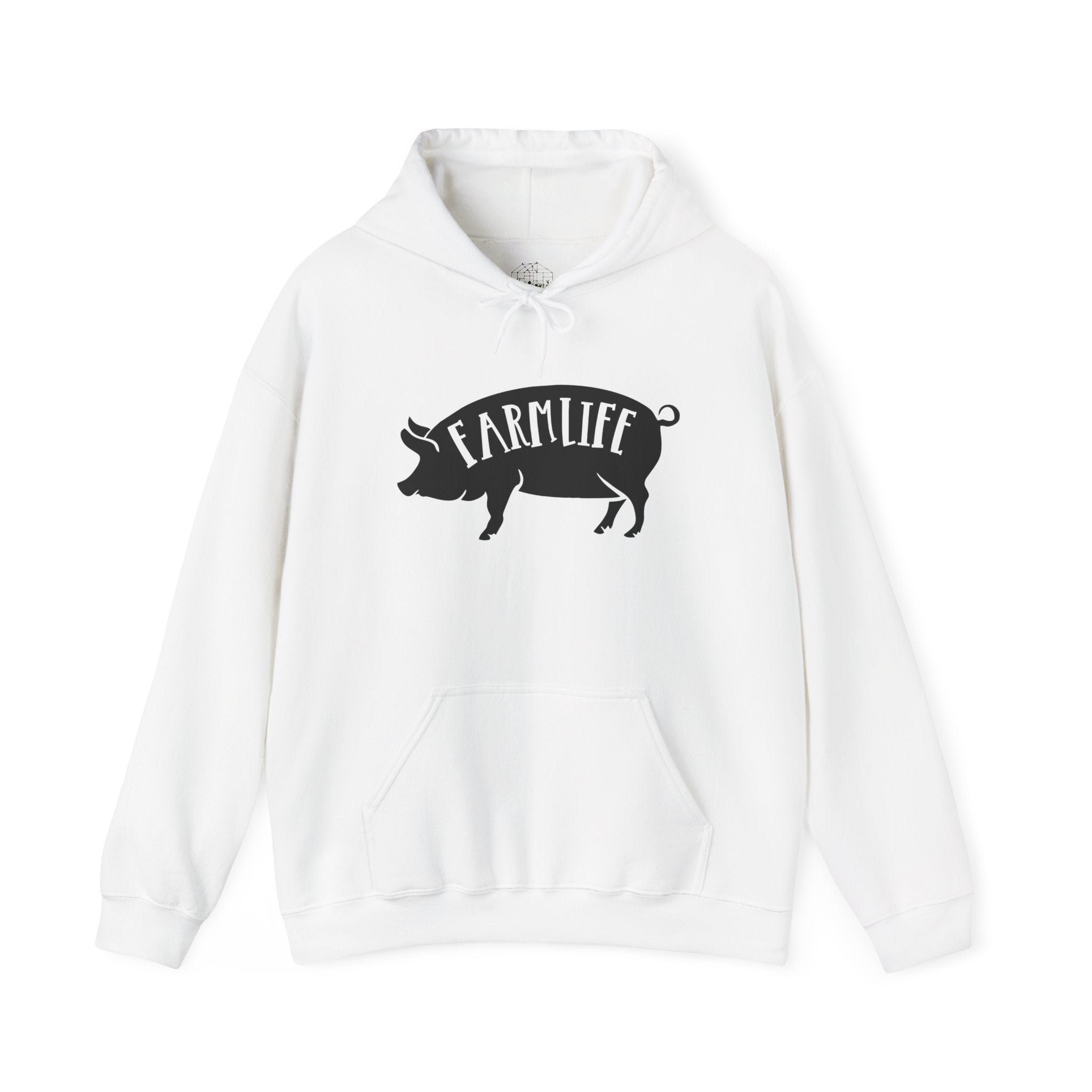 Farmhouse Pig Silhouette Hoodie – Farm Life Sweatshirt, Pig Lover Pullover, Homestead Hoodie, Mini Pig Apparel, Farm Animal Hoodie, Country Living Unisex Hoodie
