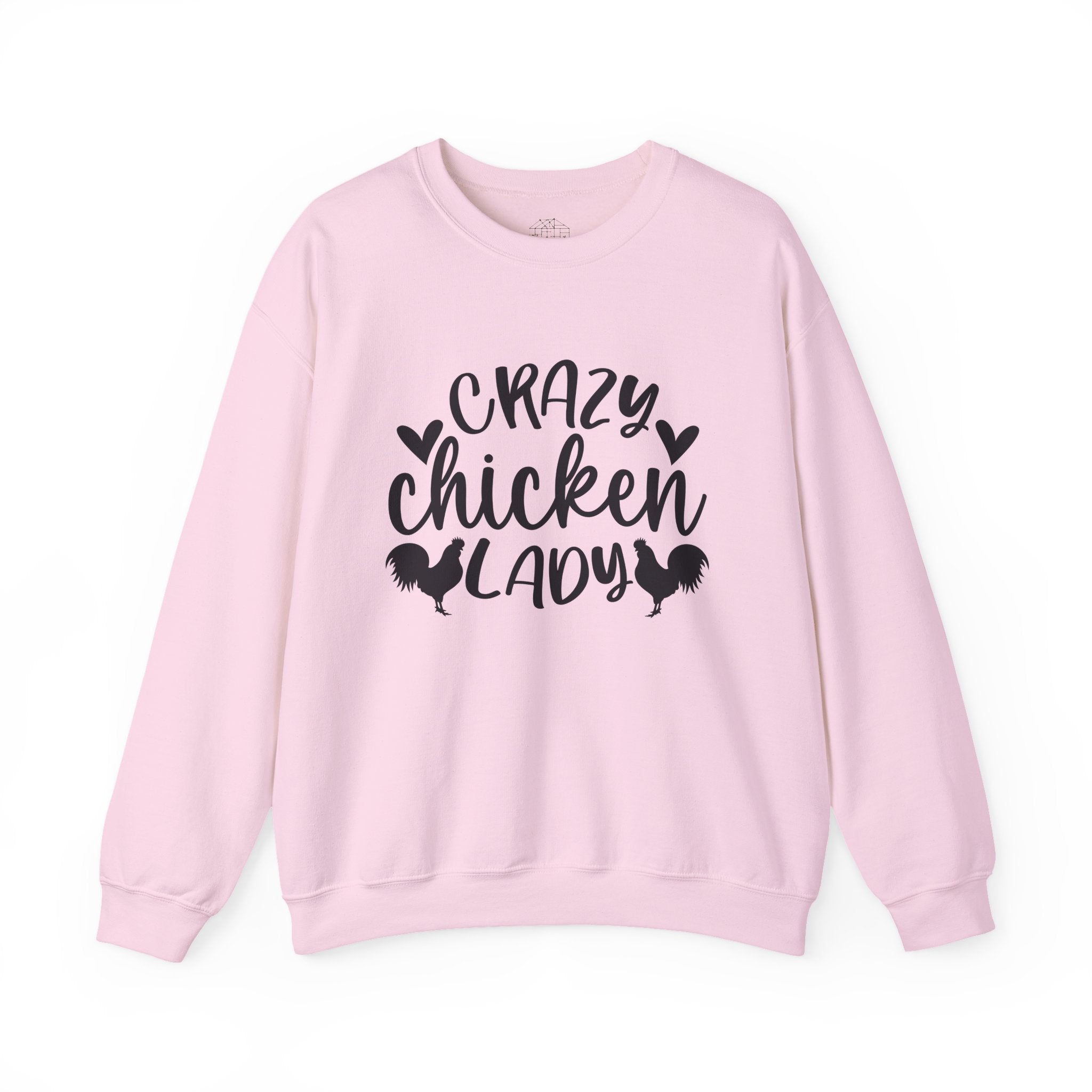 Crazy Chicken Lady Sweatshirt – Funny Chicken Mom Crewneck, Farmhouse Homestead Pullover, Unisex Gildan 18000