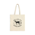 Just a Girl Who Loves Goats Canvas Tote Bag – Goat Mom Market Bag, Farmhouse Goat Lover Reusable Tote